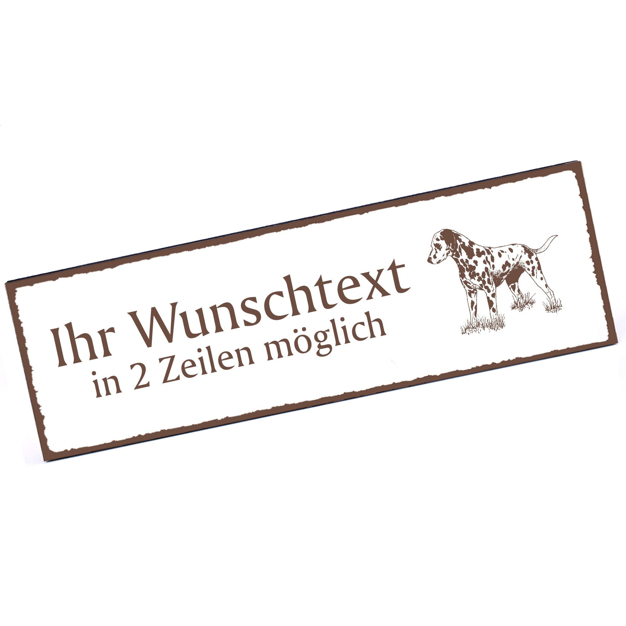 Türschild Dalmatiner  Namensschild personalisiert mit Gravur - 150mm x 50mm - selbstklebend