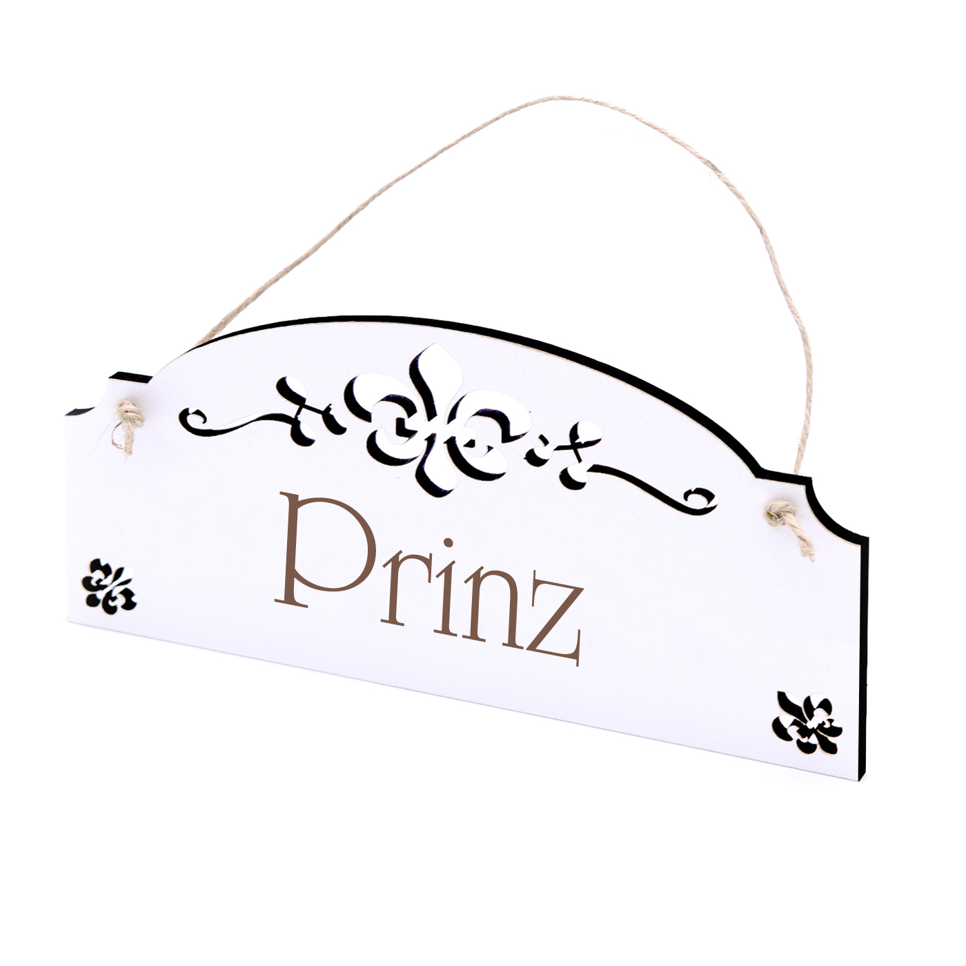 Schild Prinz - Vintage Türschild mit Ornamenten