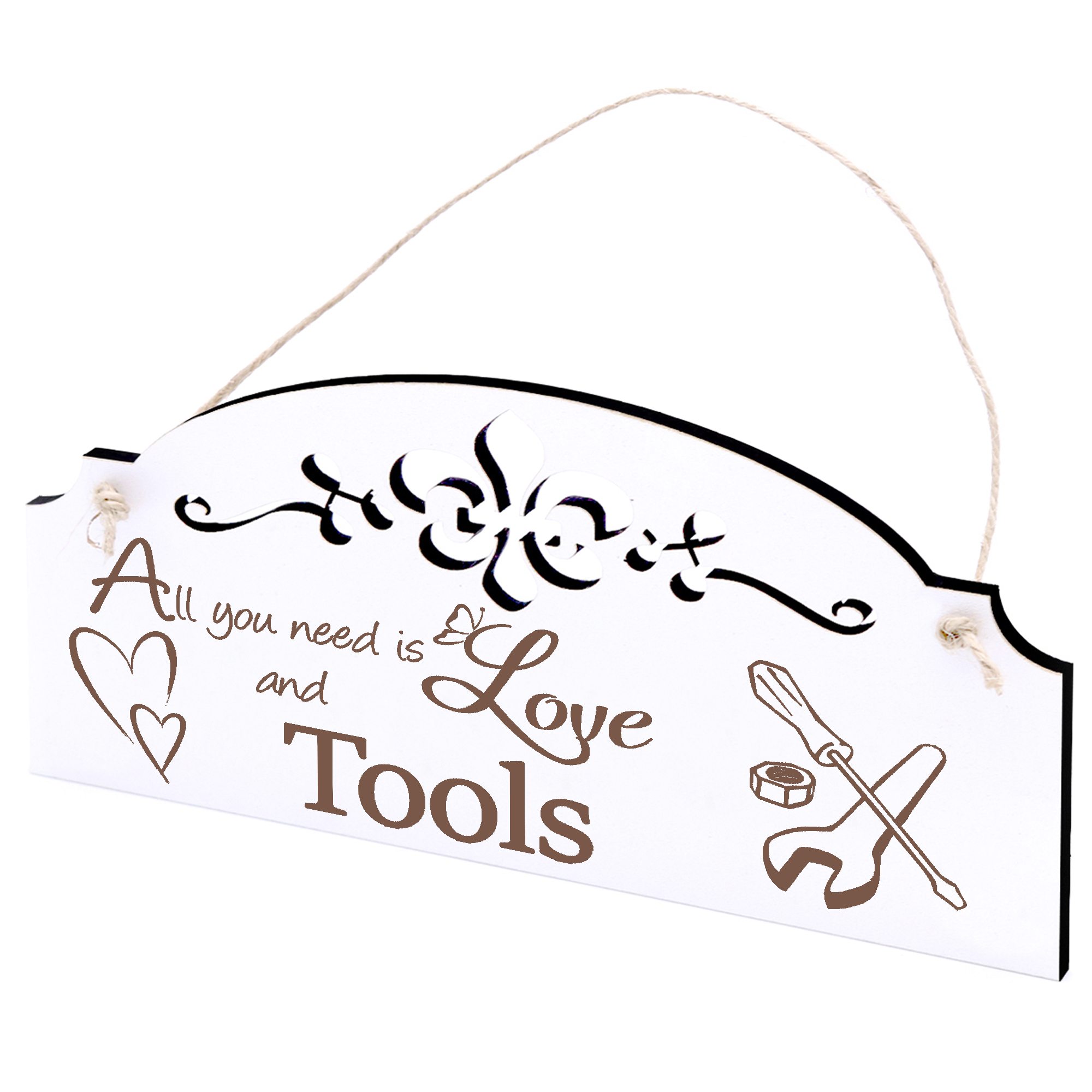 Schild Werkzeug Deko 20x10cm - All you need is Love and Tools - Holz