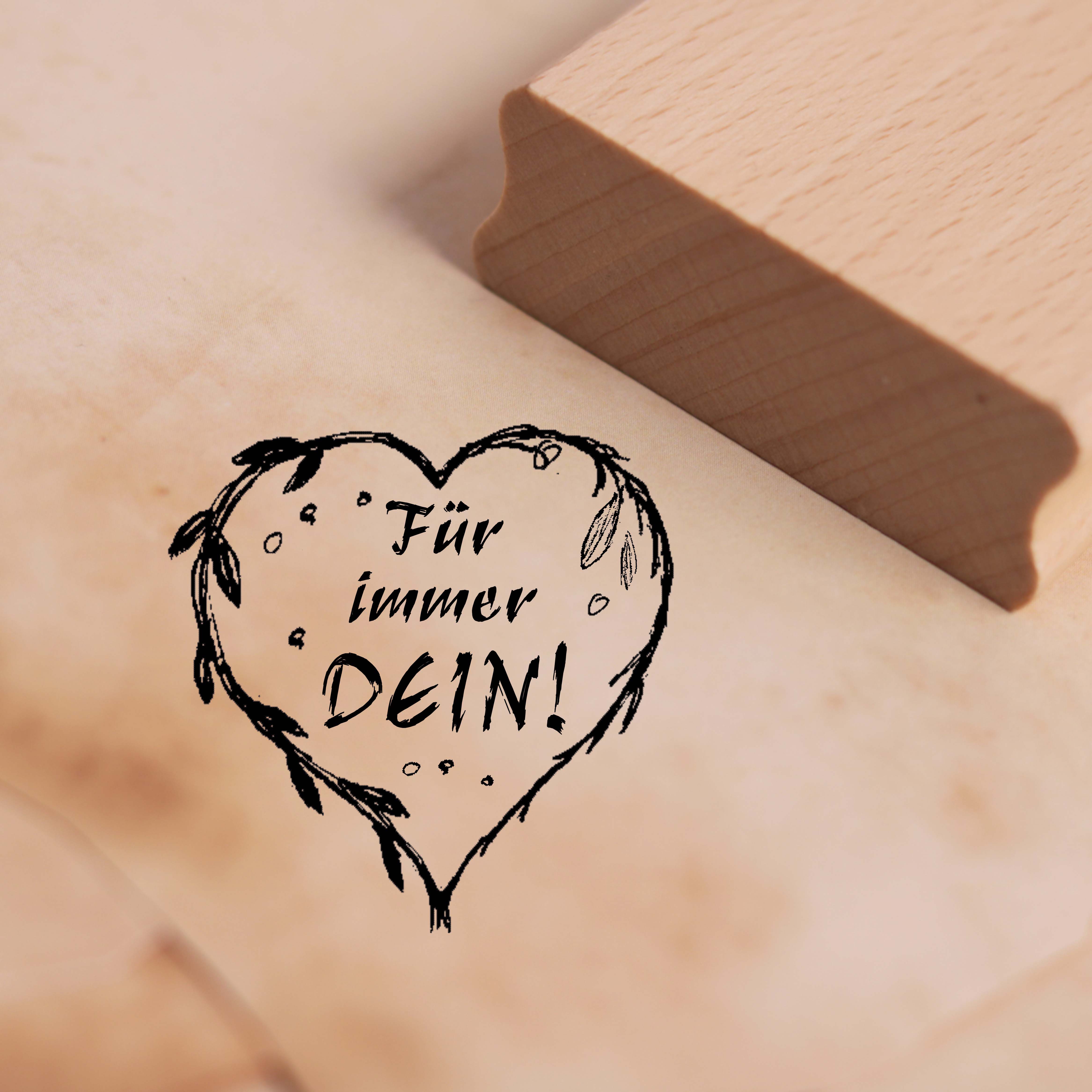 Motivstempel Für immer dein Stempel Herz 38 x 38 mm