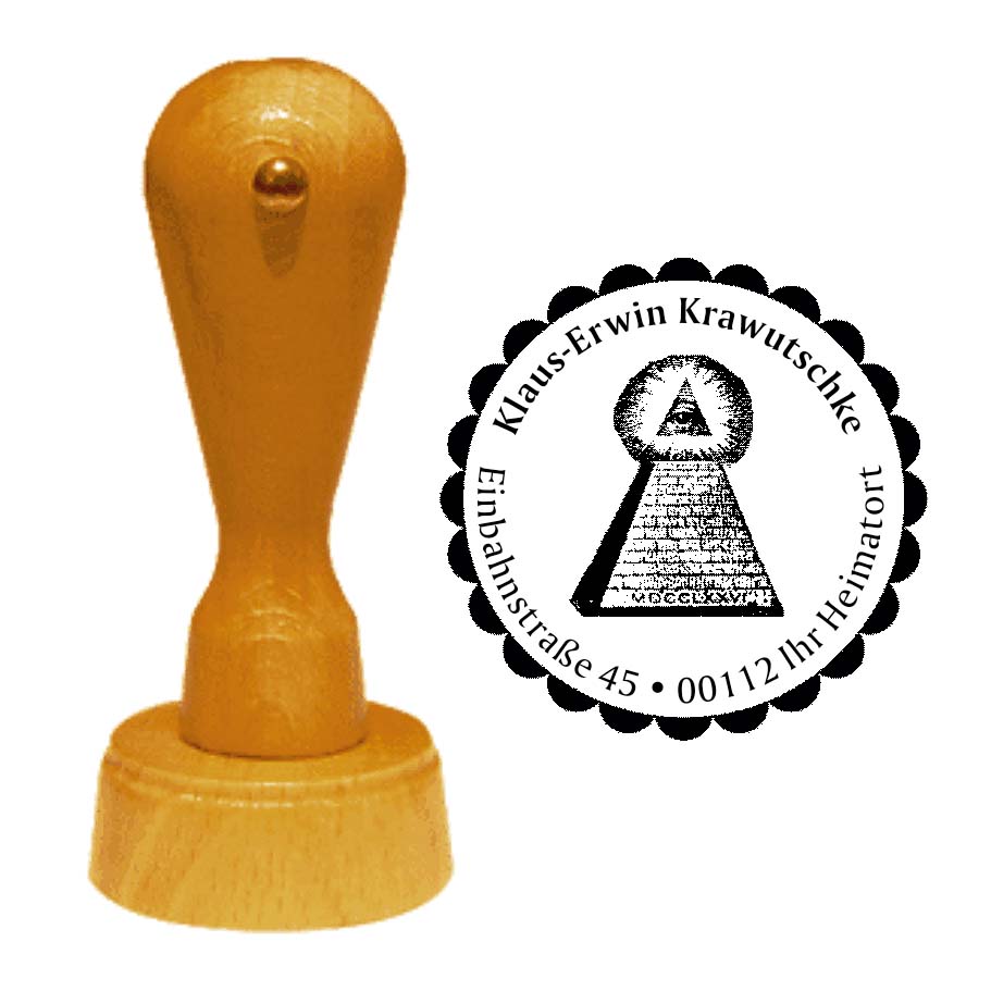 Adressenstempel « FREIMAURER Pyramide » mit persönlichem Wunschtext
