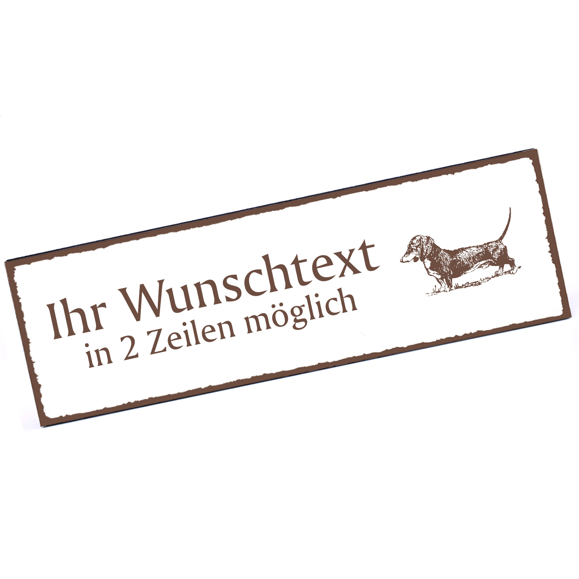 Türschild Dachshund  Namensschild personalisiert mit Gravur - 150mm x 50mm - selbstklebend
