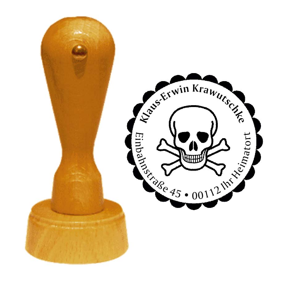 Adressenstempel « TOTENKOPF » mit persönlichem Wunschtext