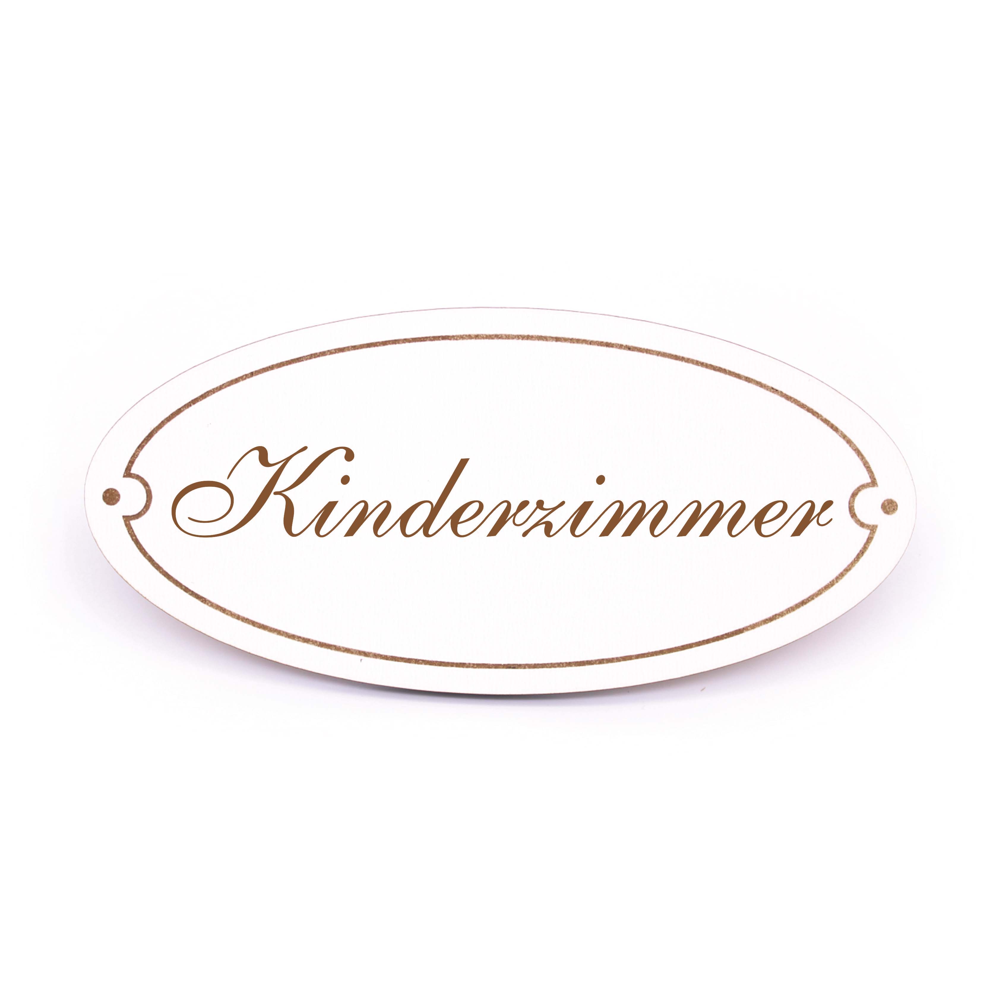 Ovales Türschild Kinderzimmer - selbstklebend - 15 x 7 cm