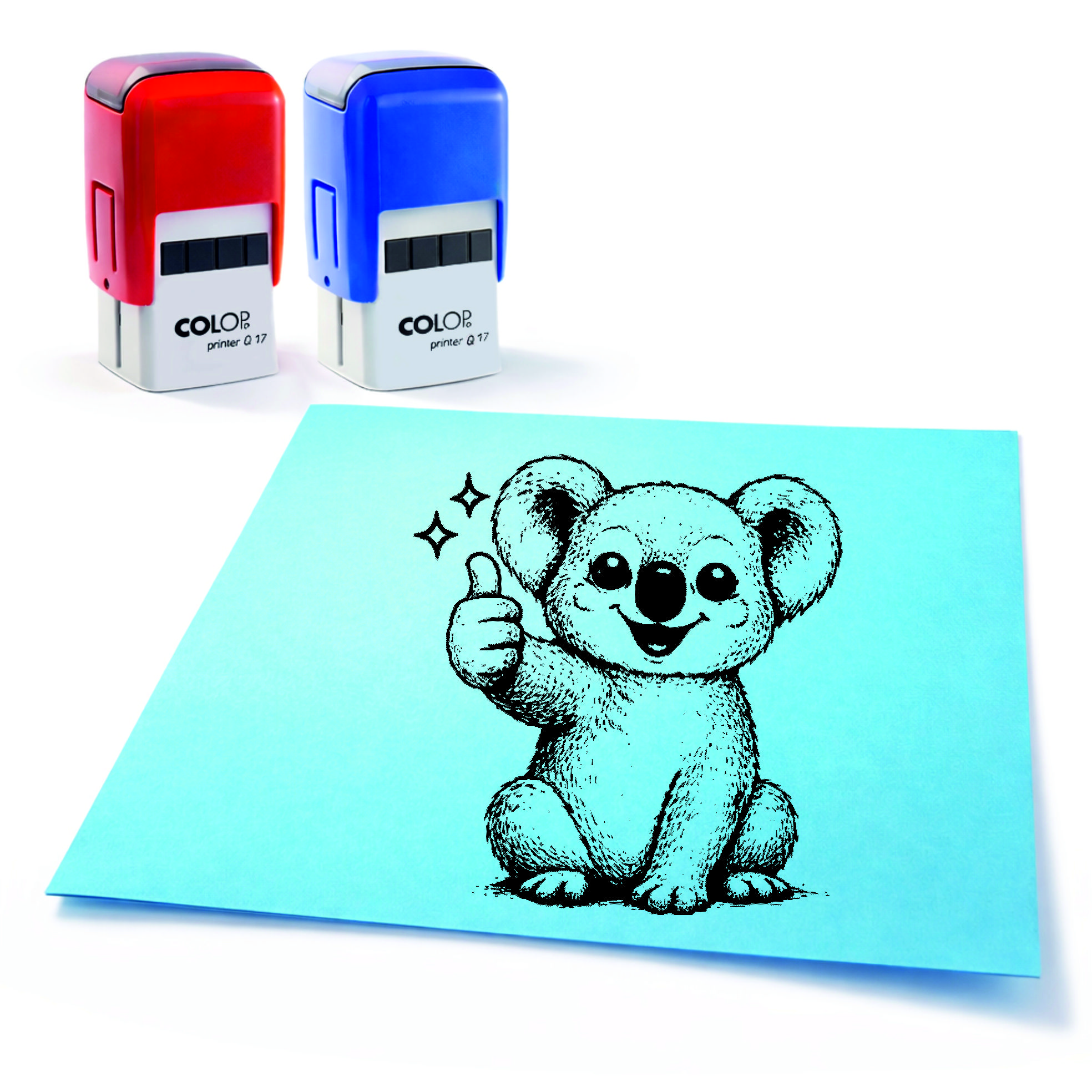  Lehrer Automatikstempel Koala Motivationsstempel Schüler – Tiermotive Daumen hoch – Abdruck 16 x 16 mm