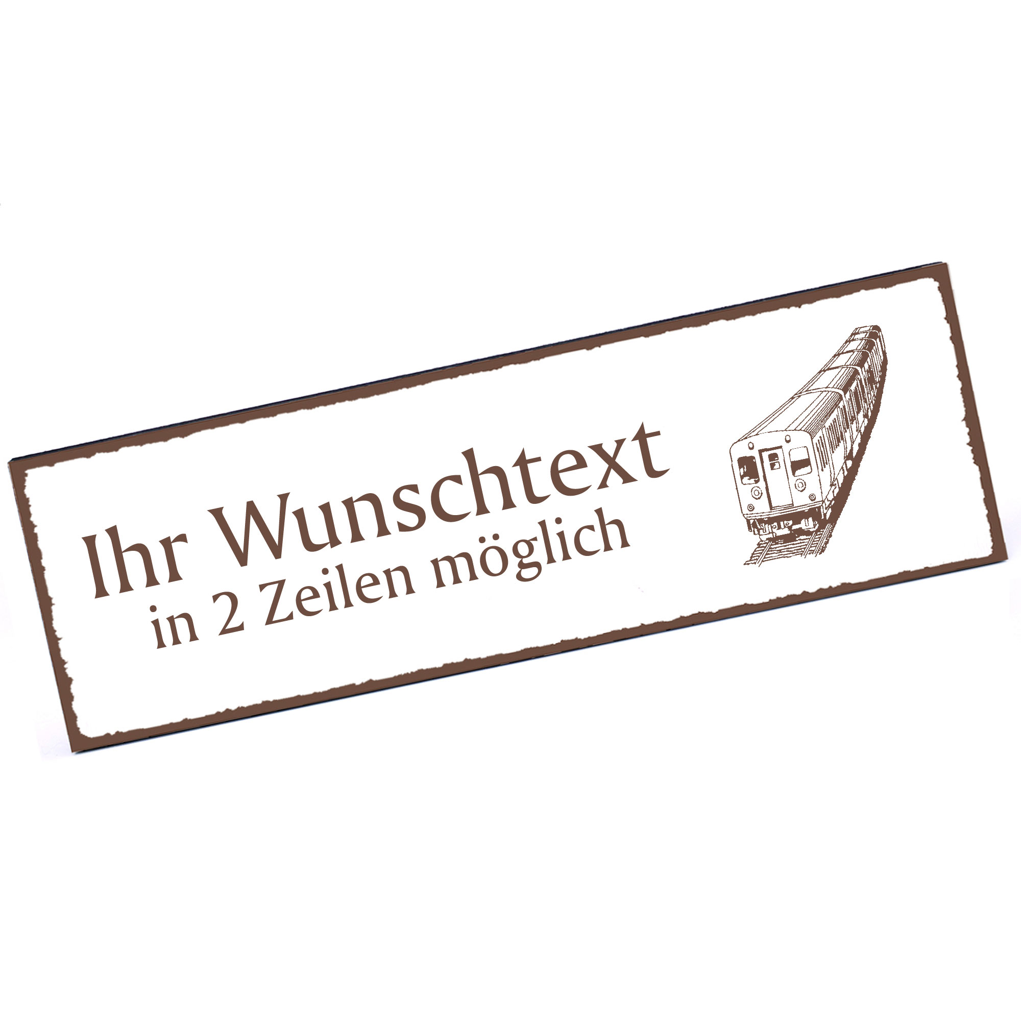 Türschild Strassenbahn  Namensschild personalisiert mit Gravur - 150mm x 50mm - selbstklebend