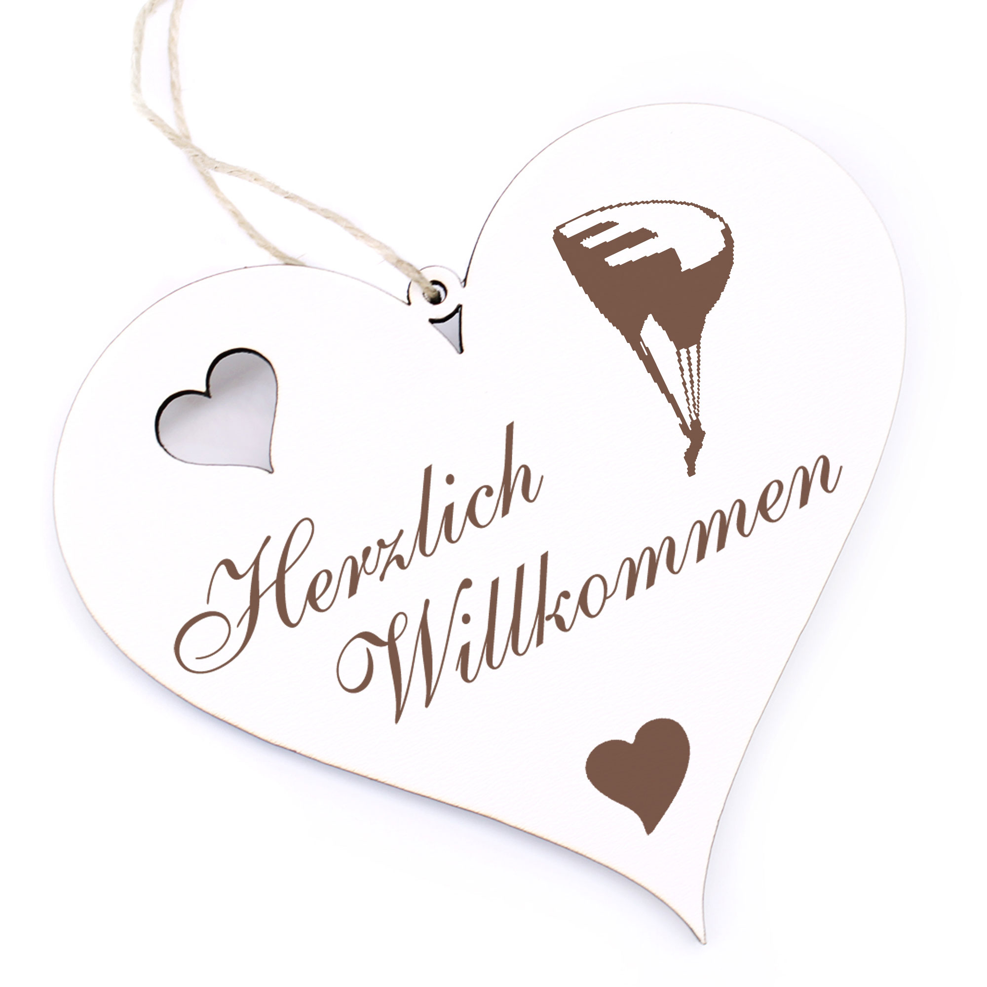 Herzlich Willkommen Schild - Gleitschirm - Deko Herz Holz