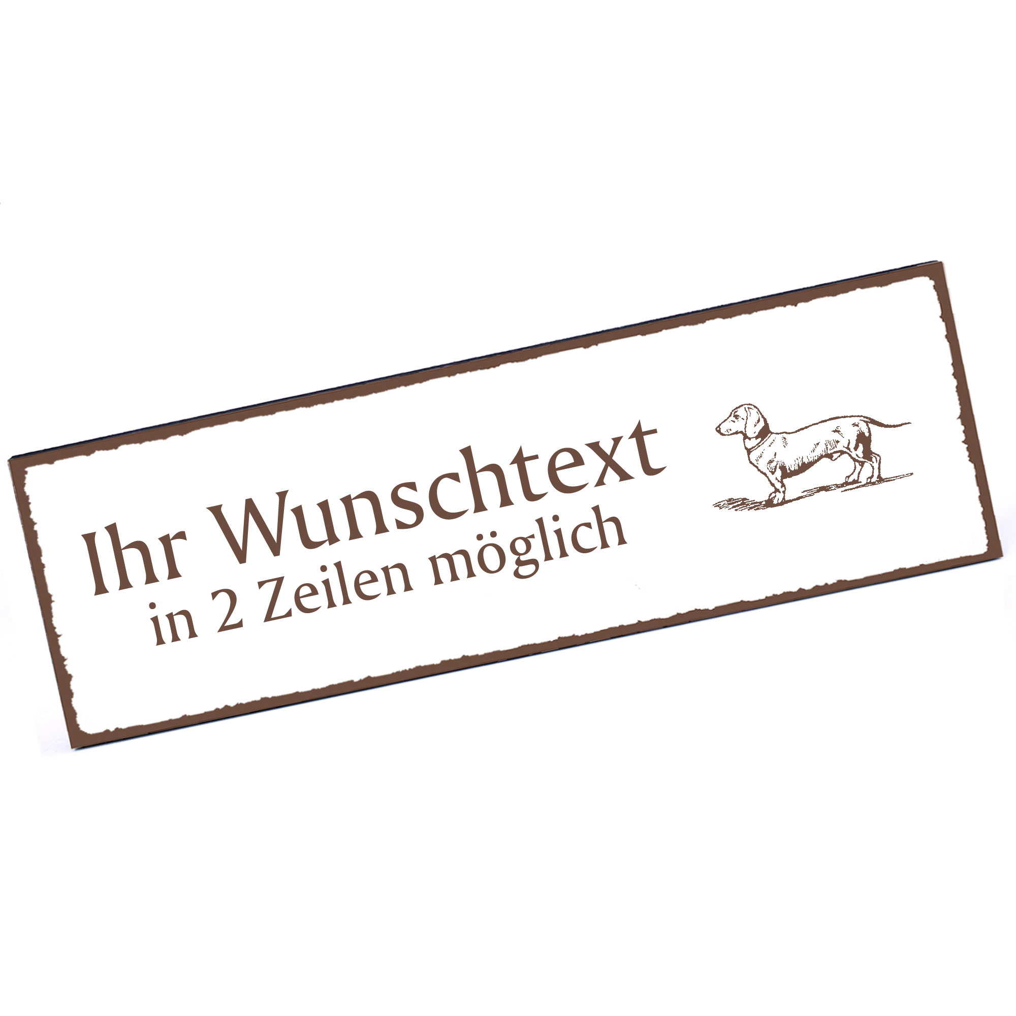 Türschild niedlicher Dackel  Namensschild personalisiert mit Gravur - 150mm x 50mm - selbstklebend
