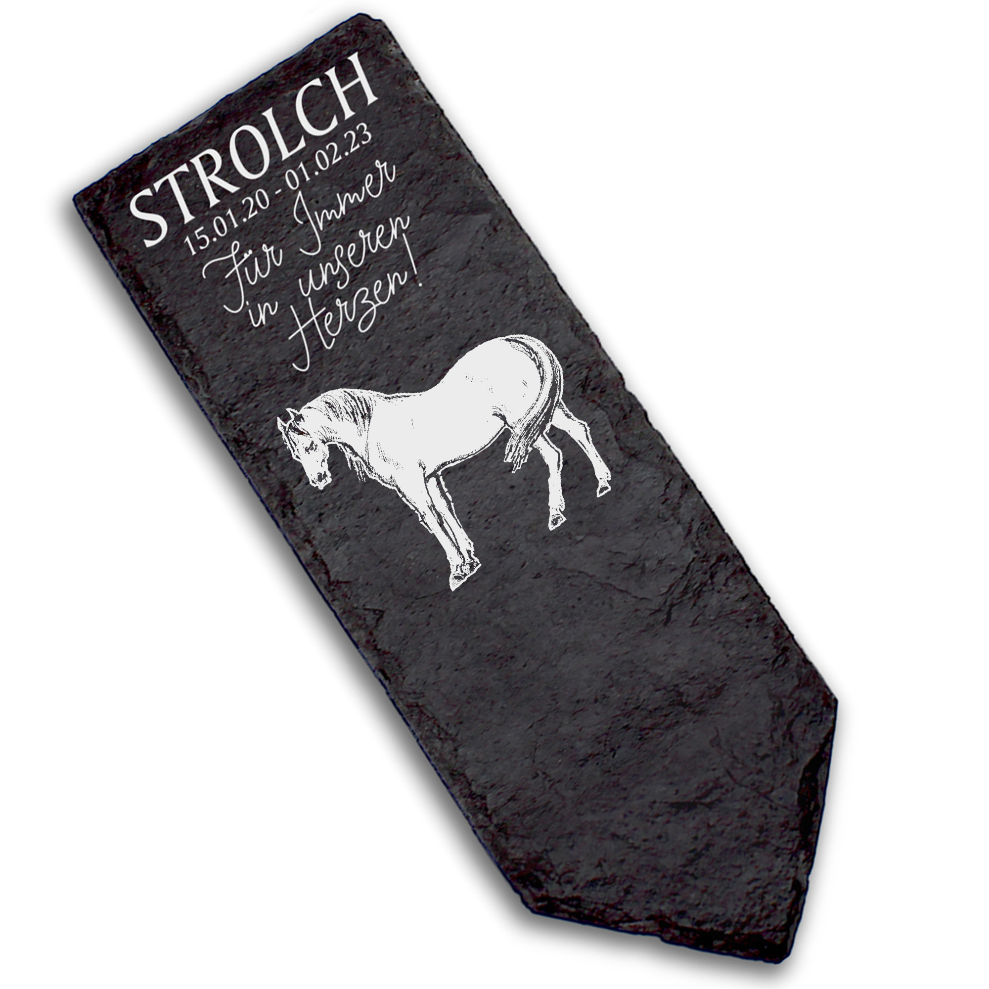 Grabstecker Grabschmuck Grabstein - Lipizzaner Pferd - Personalisiert Grab Deko 8 x 22 cm Grabdekora