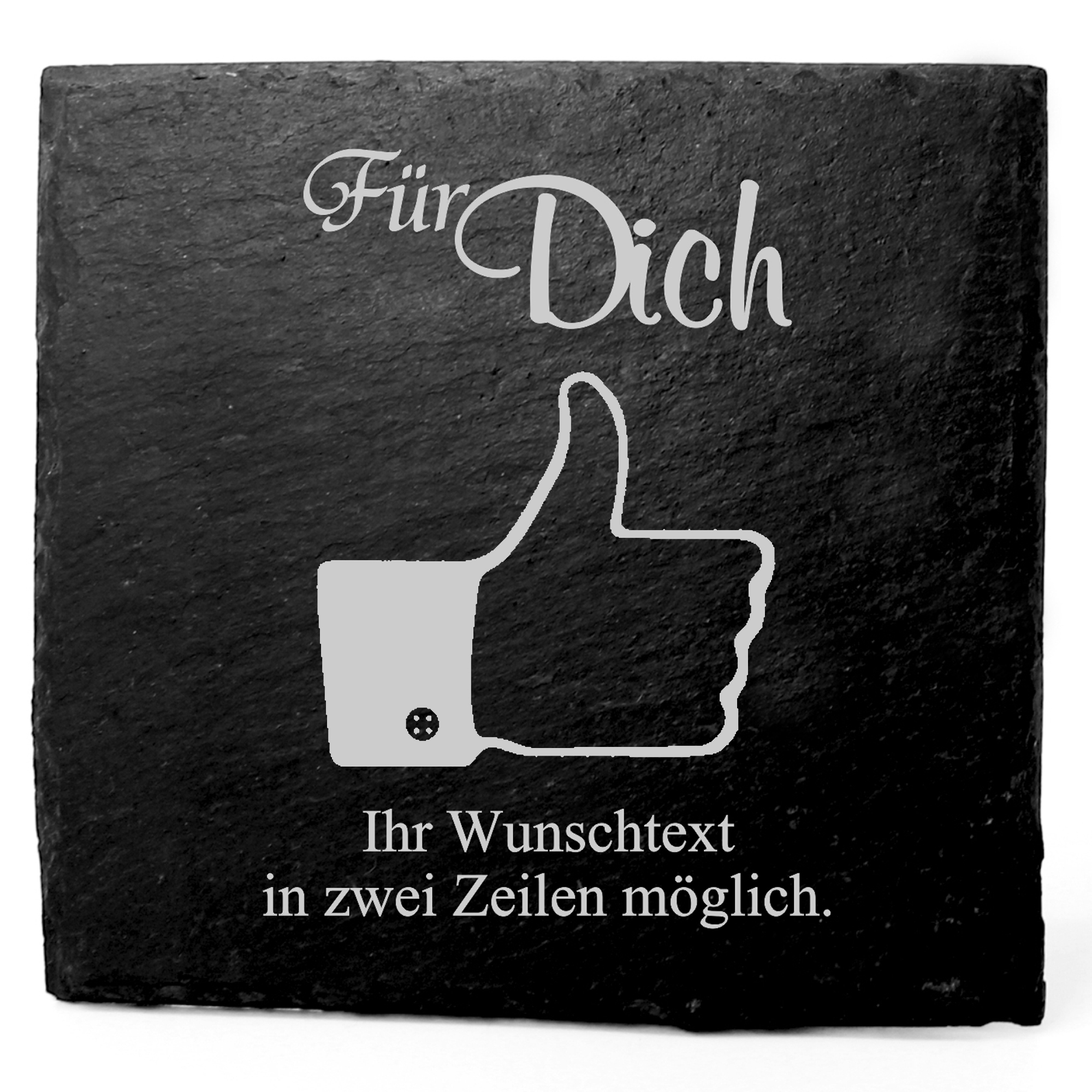 Deko Schiefer Untersetzer personalisiert Like - Für Dich - 11x11cm