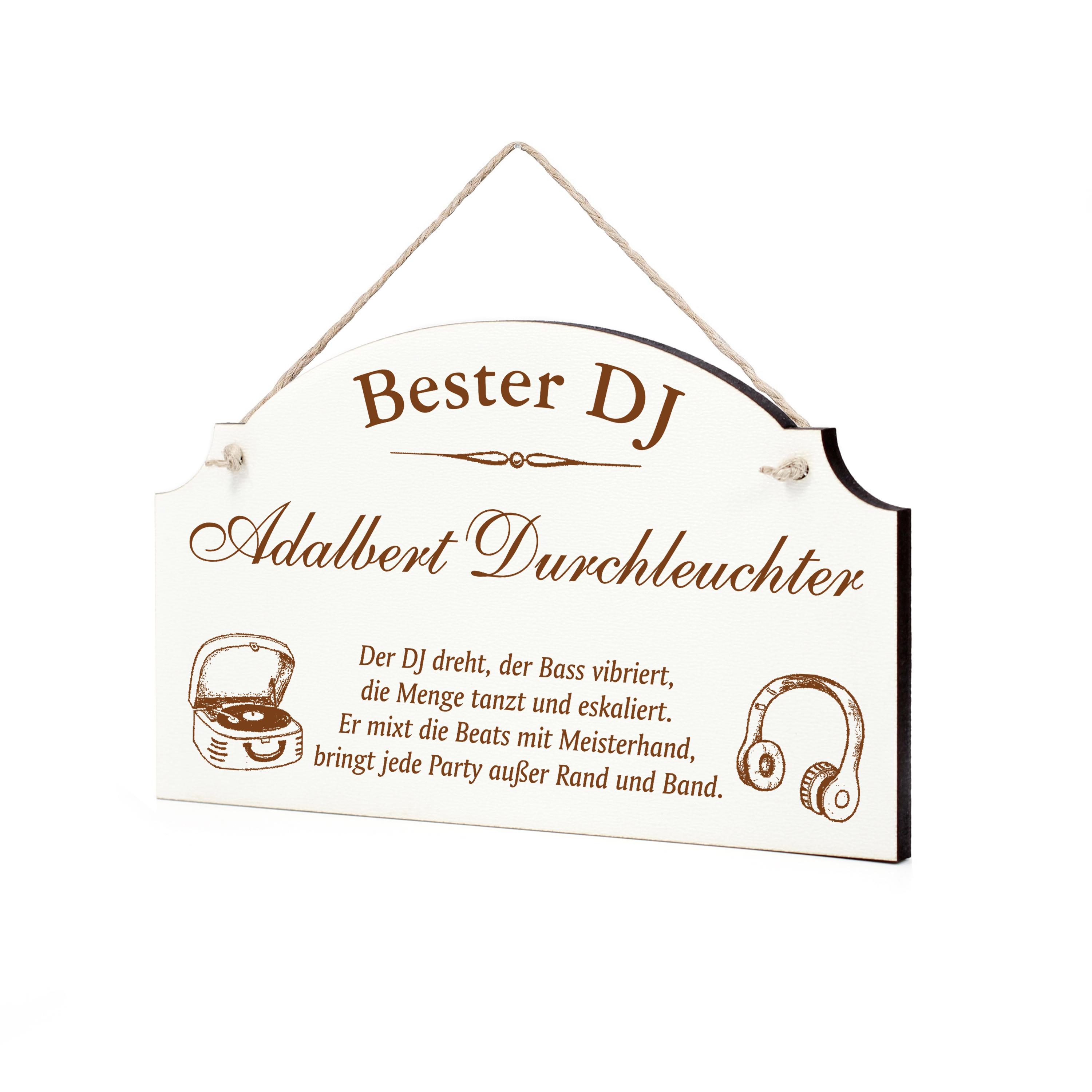 Schild Bester DJ Beste Djane Geschenk - lustige Geschenke in 3 Größen zum Geburtstag
