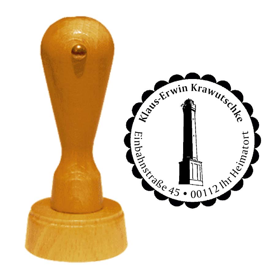Adressenstempel « LEUCHTTURM NORDERNEY » mit persönlichem Wunschtext