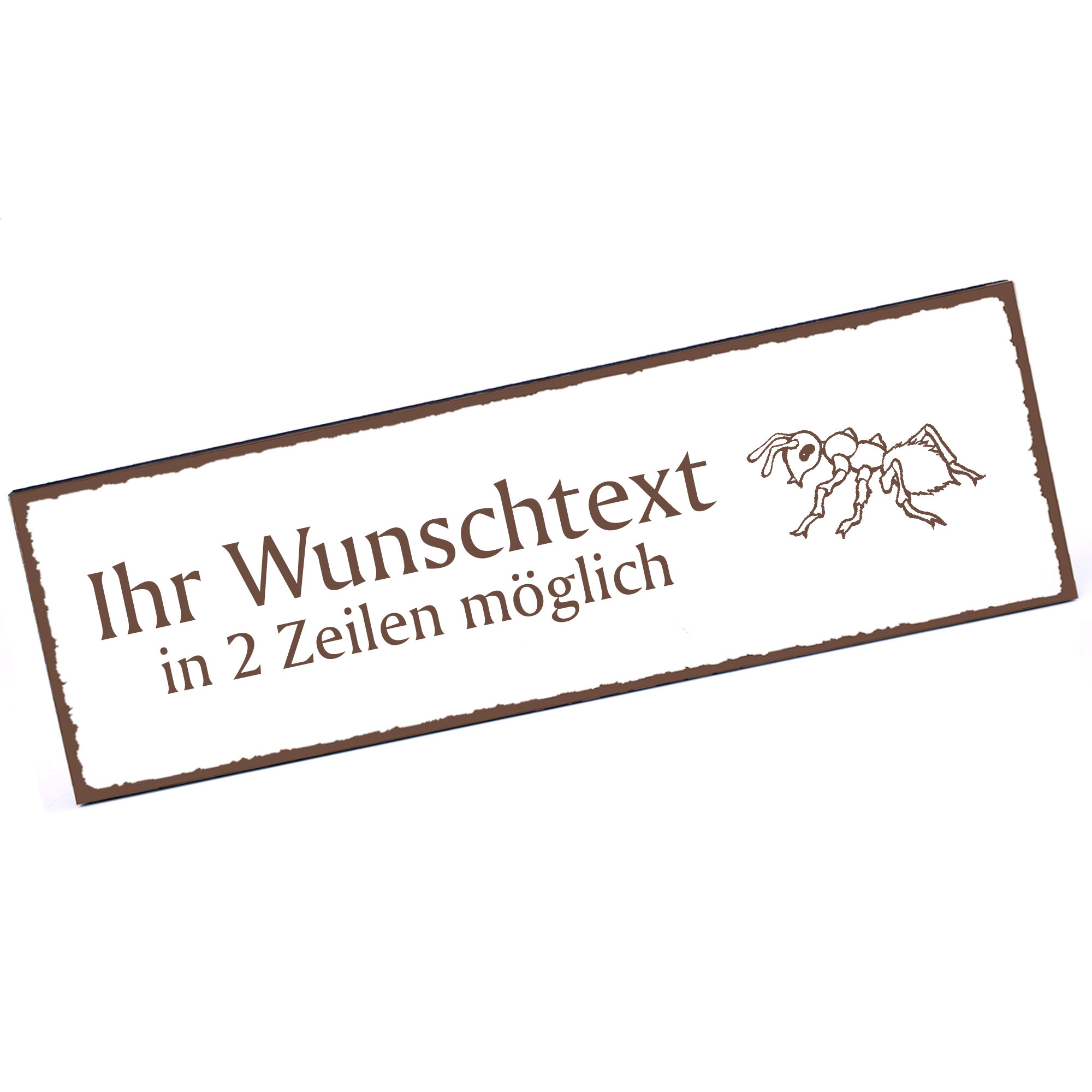 Türschild helle Ameise  Namensschild personalisiert mit Gravur - 150mm x 50mm - selbstklebend