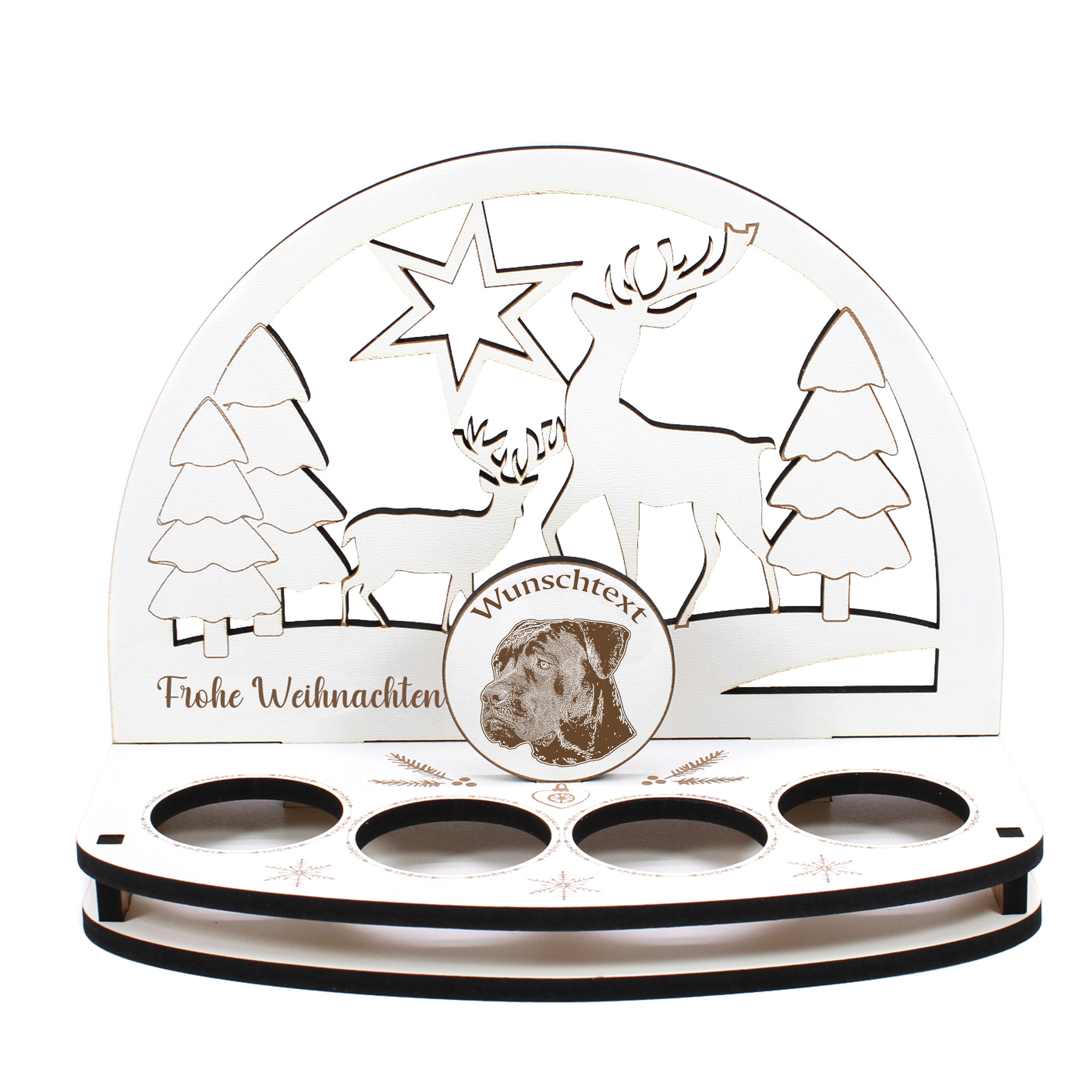 Deko Schwibbogen Cane Corso  Teelichthalter personalisiert Weihnachten Weihnachtsdekoration