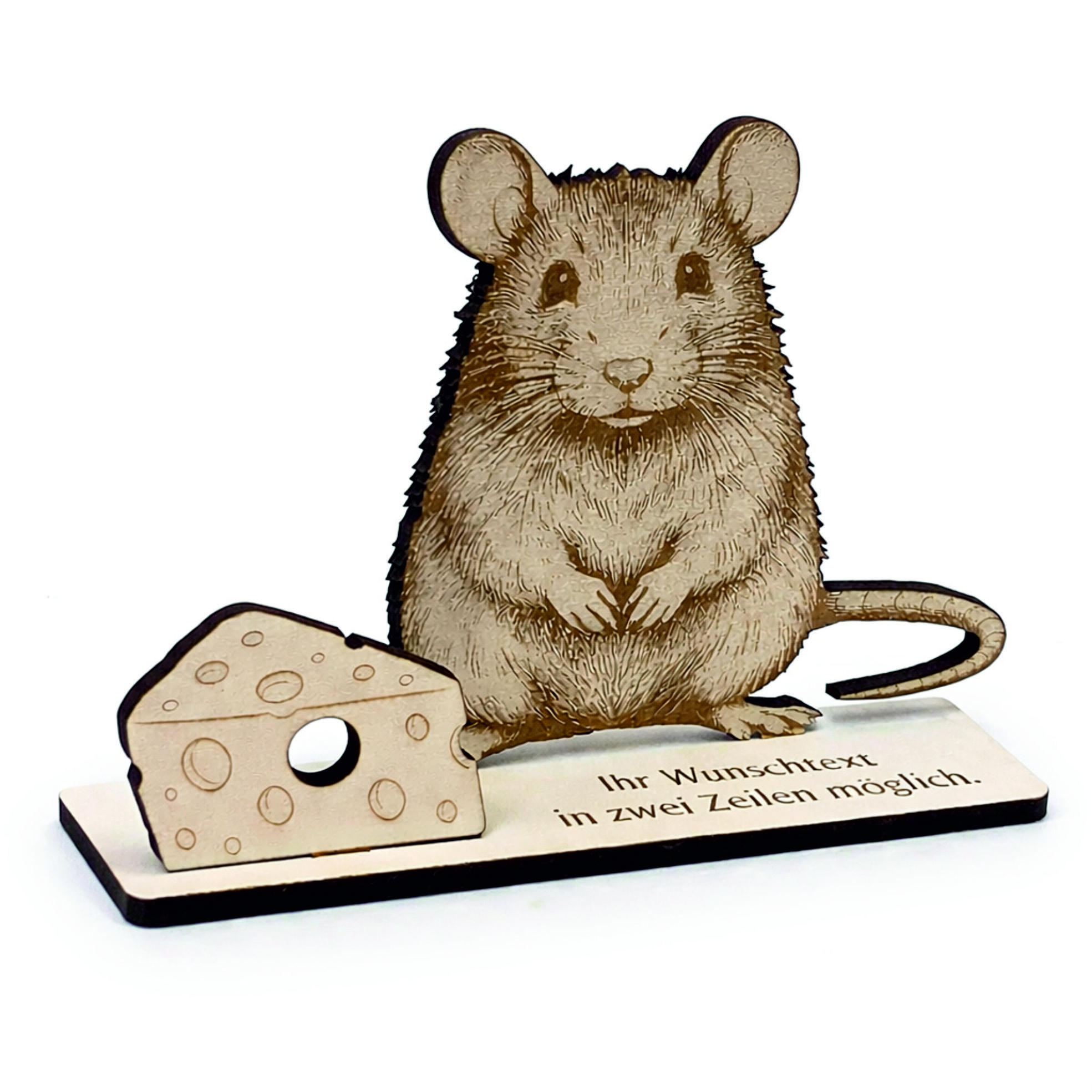 Geldgeschenk Ratte - personalisiert mit Wunschtext - Schild für Geld Gutschein - 14 x 13 cm