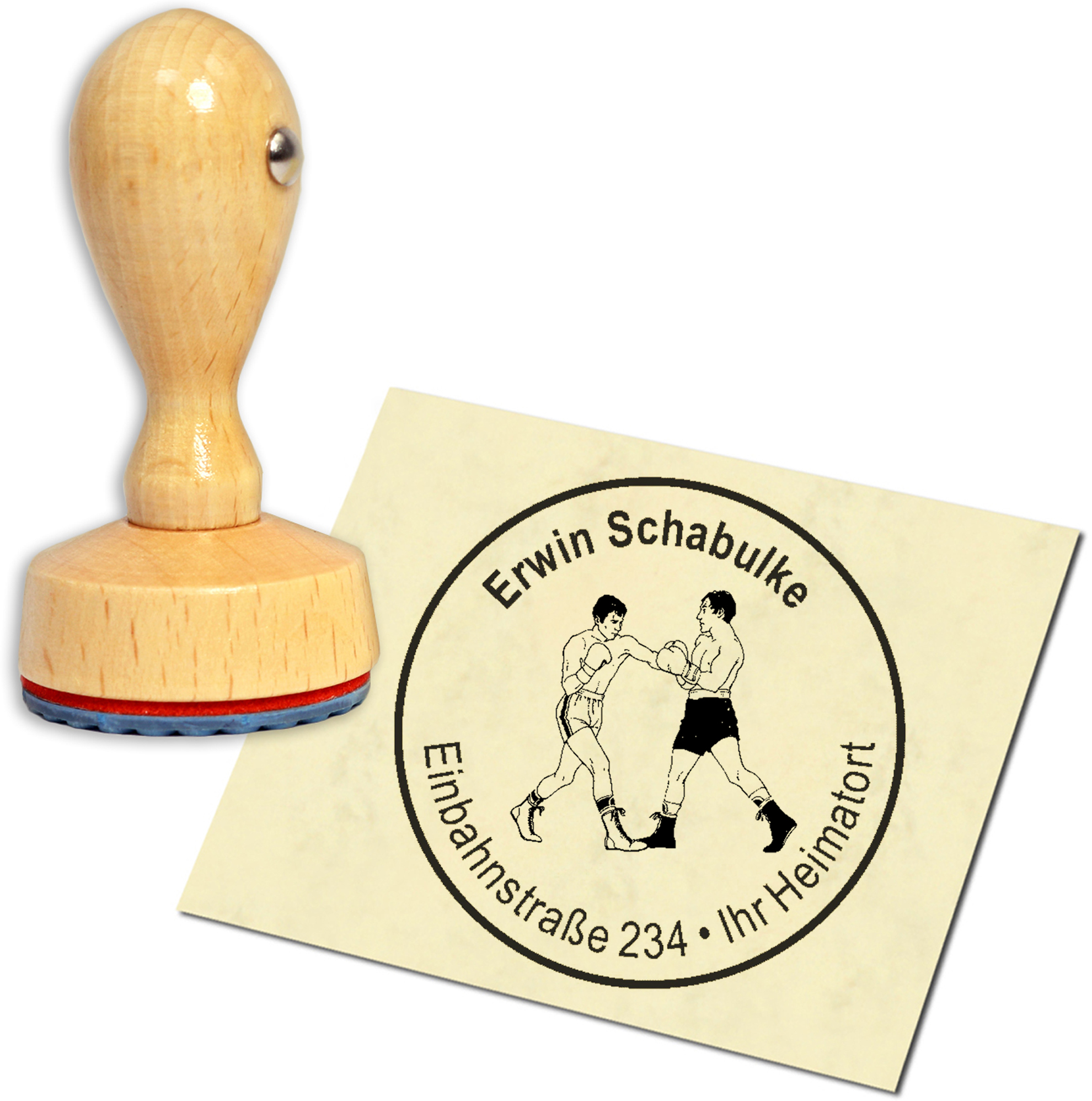 Stempel Adressstempel Holzstempel - Boxen - rund 40mm