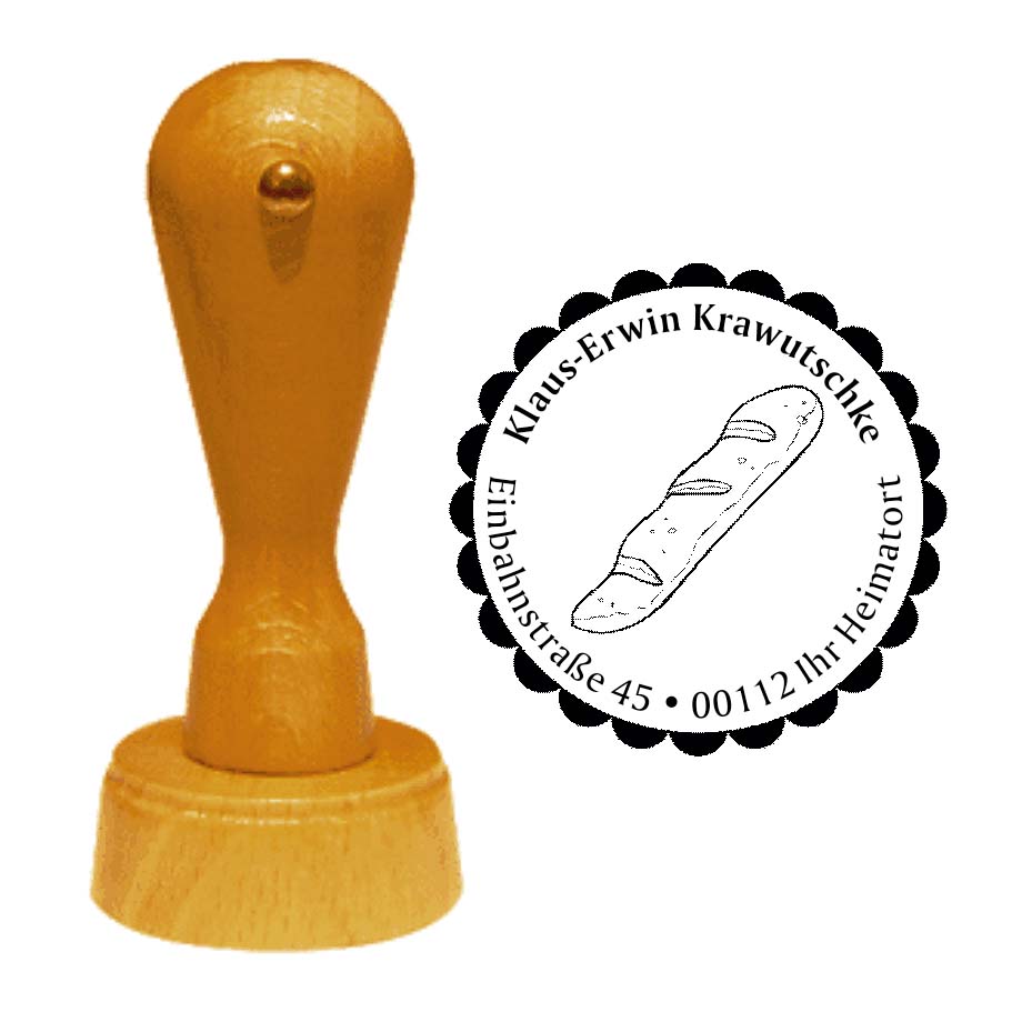 Adressenstempel « BAGUETTE » mit persönlichem Wunschtext