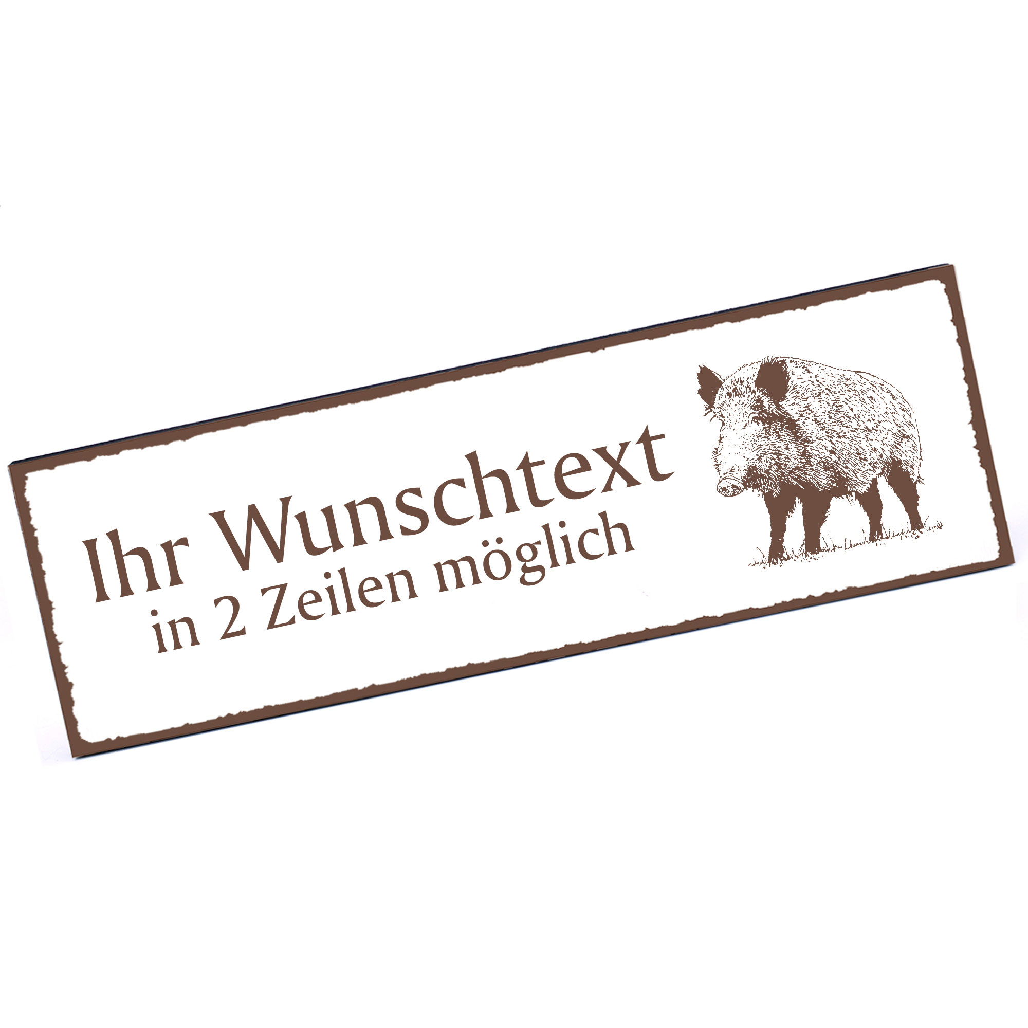 Türschild Keiler Wildschwein  Namensschild personalisiert mit Gravur - 150mm x 50mm - selbstklebend