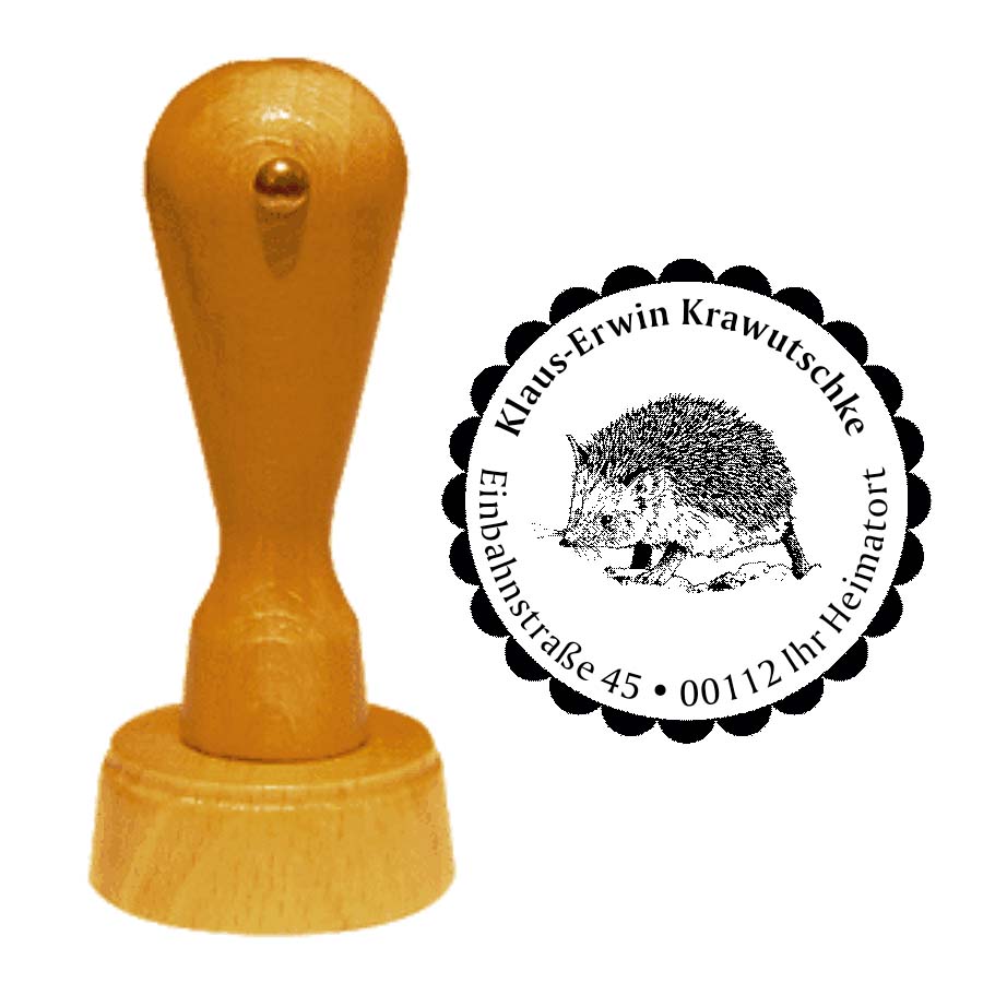 Adressenstempel « IGEL » mit persönlichem Wunschtext