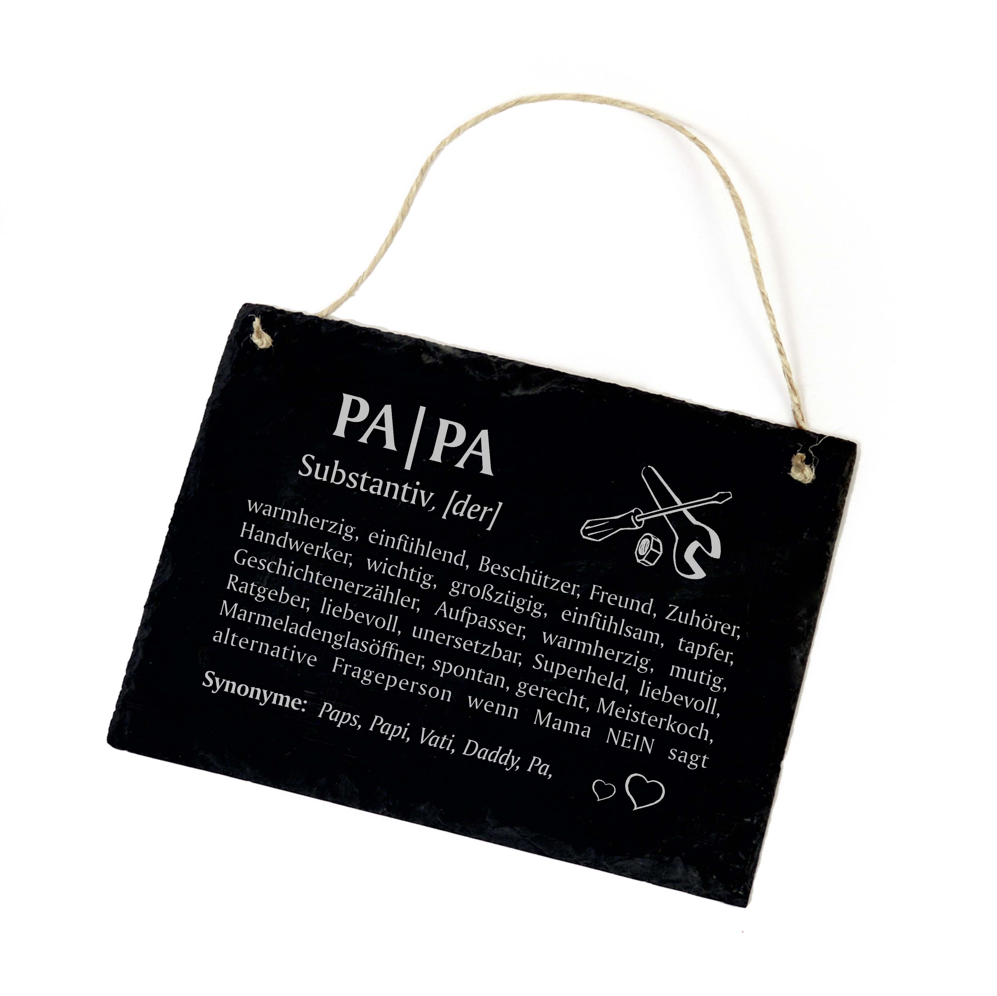 Schild Schiefer PAPA Definition Lexikon - 22 x 16 cm