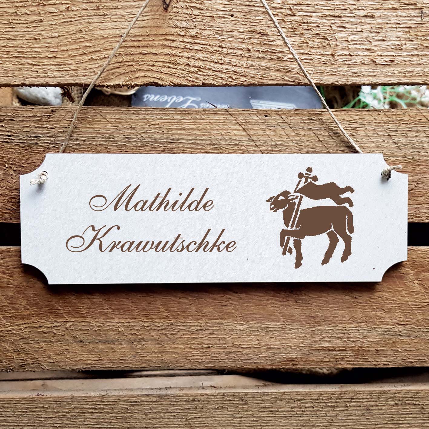 Schild « Fleischer Fleischerei » Namensschild Türschild zum Anhängen - 20 x 6,7 cm