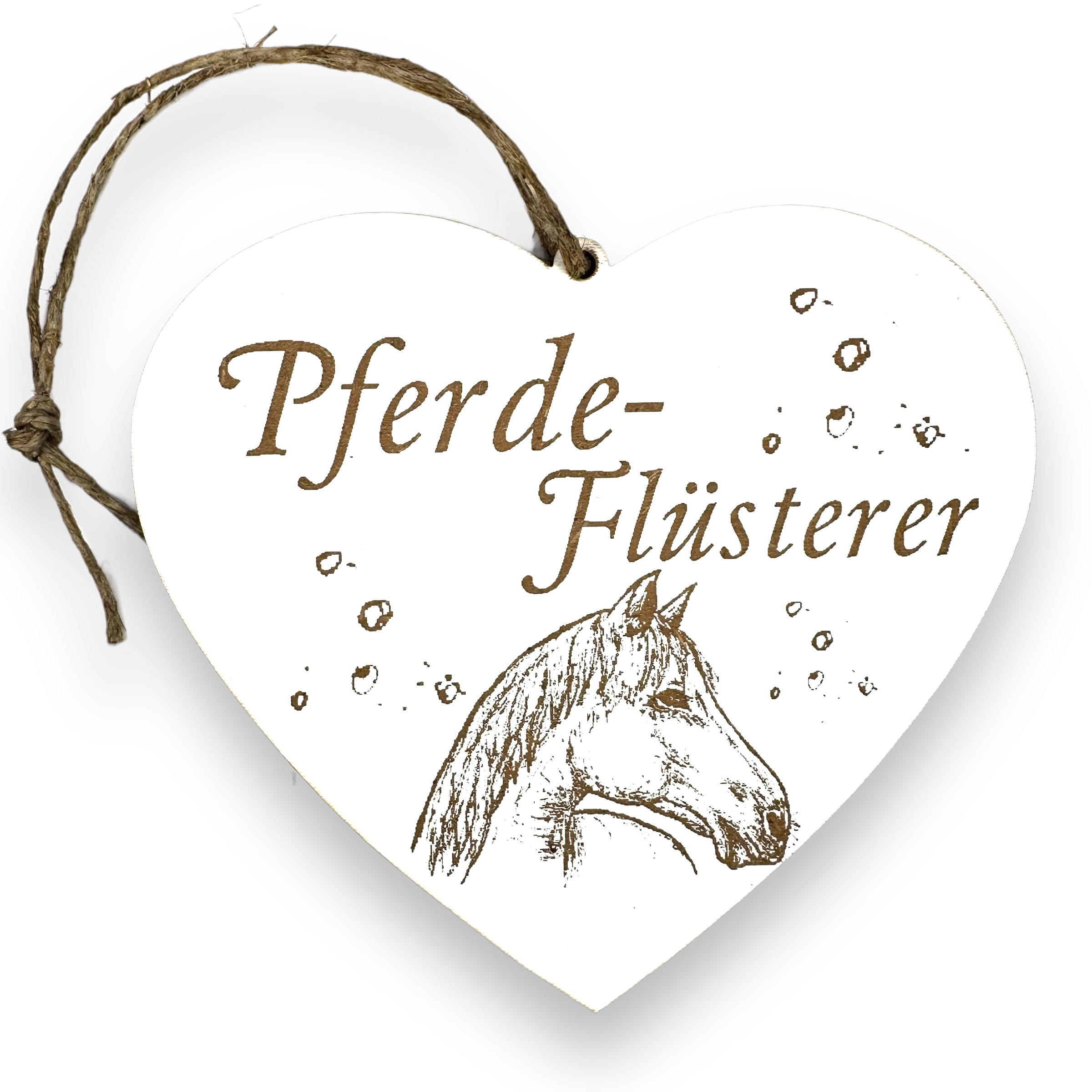 Pferdeflüsterer Schild - Herzschild mit Gravur - Deko Dekoschild Türschild 13 x 12 cm
