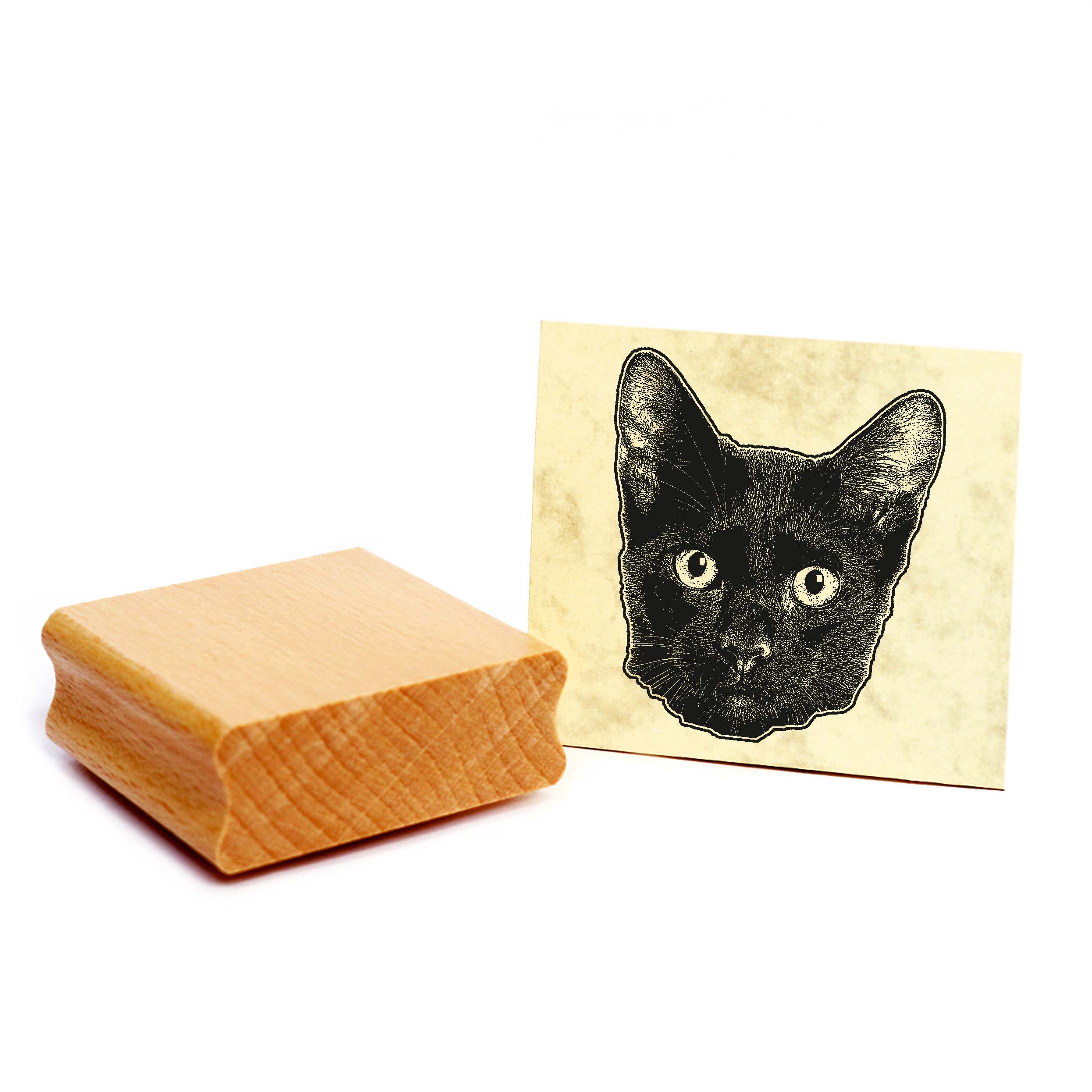 Motivstempel Havana-Katze - Stempel Katze Holzstempel ca. 48 x 48 mm