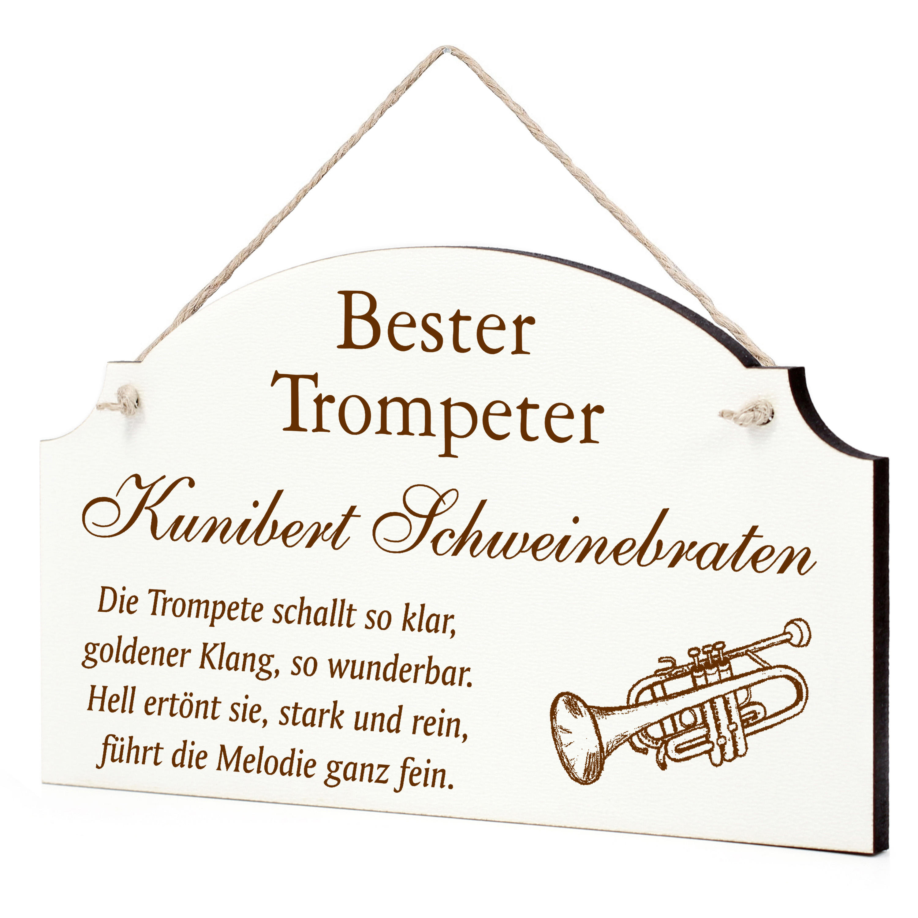 Schild Trompete Bester Trompeter Beste Trompeterin Geschenk - lustige Geschenke in 3 Größen zum Geburtstag