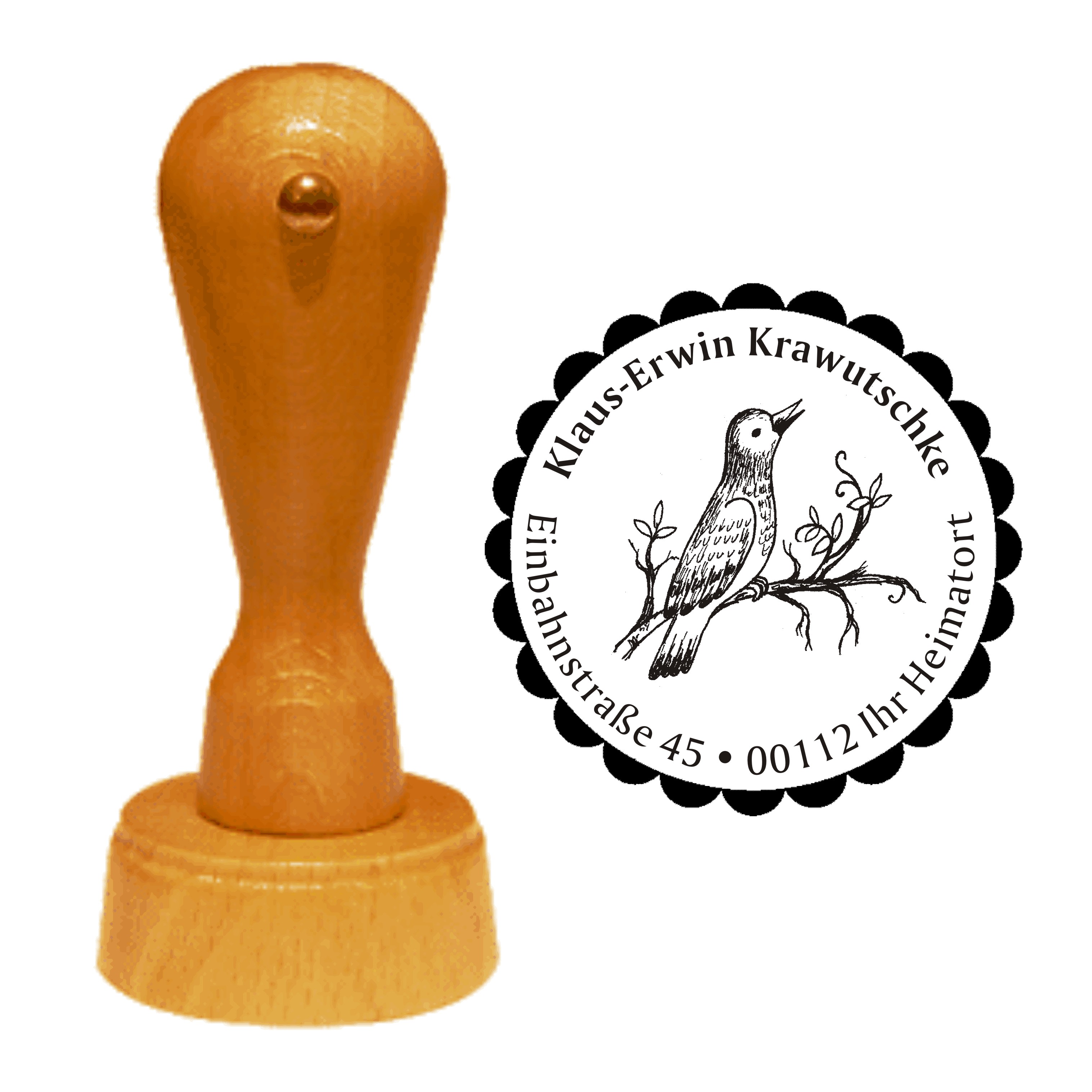 Adressenstempel « singender VOGEL »
