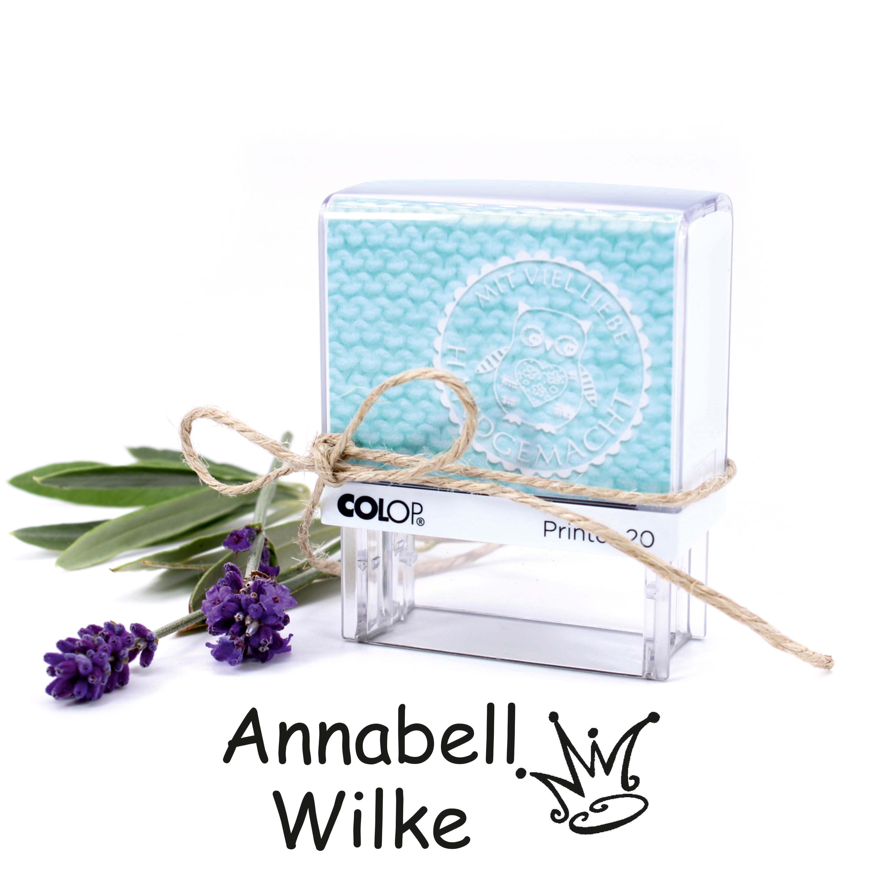 Textilstempel Krone - personalisierter Automatikstempel mit Namen - für Textilien Kleidung 38x14mm