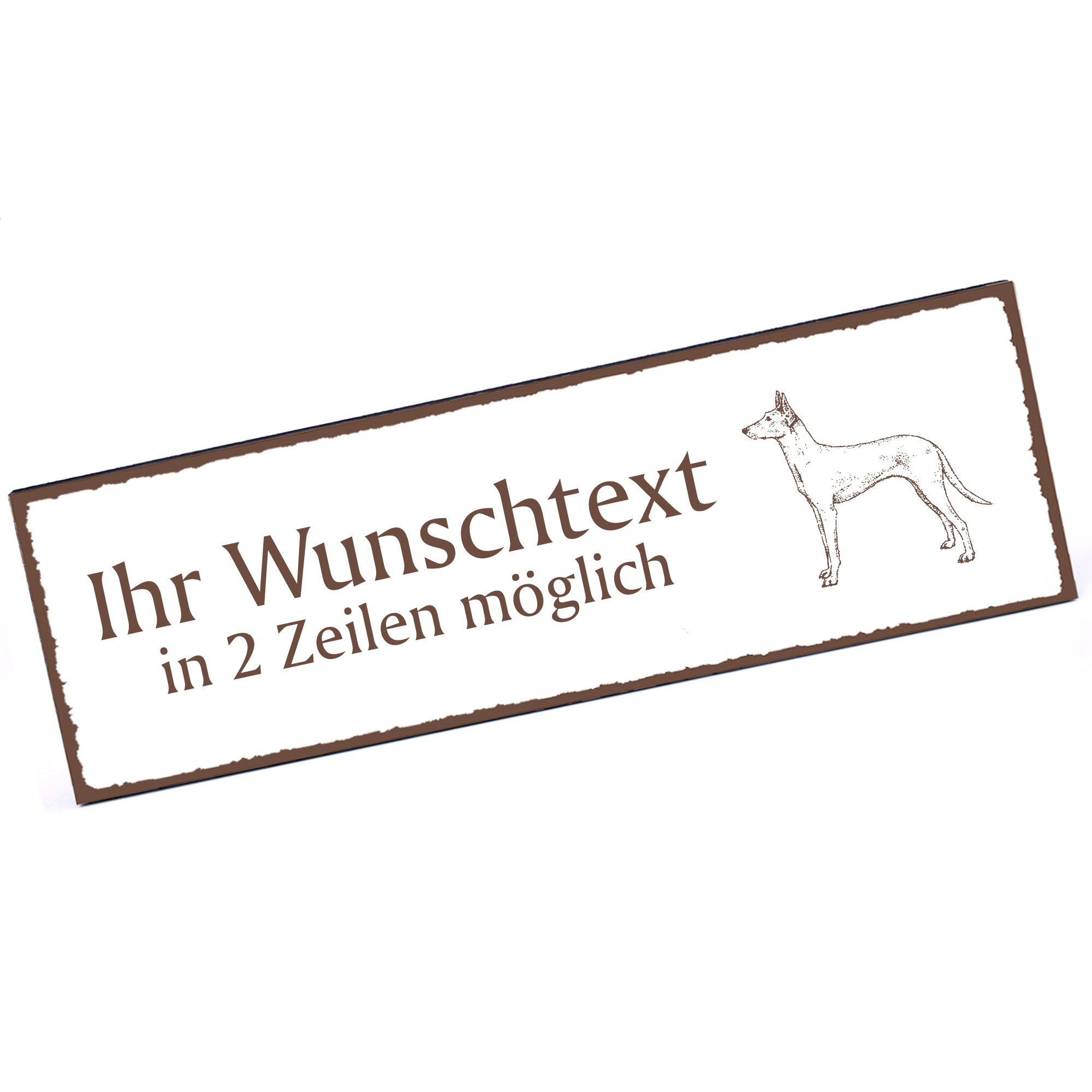 Türschild Podenco  Namensschild personalisiert mit Gravur - 150mm x 50mm - selbstklebend