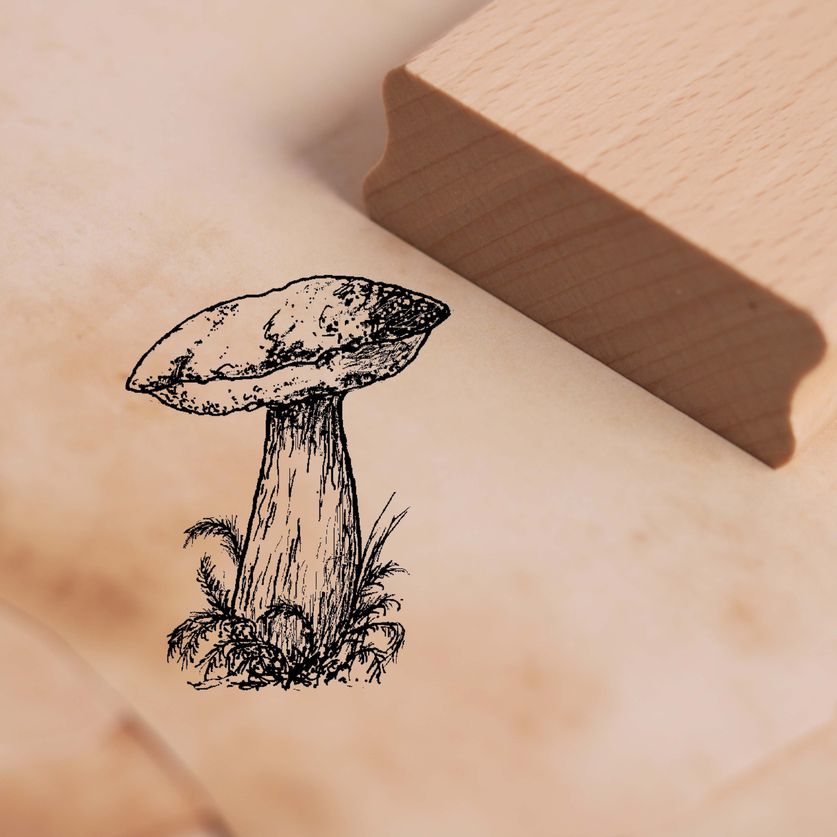 Motivstempel Marone - Stempel Pilz Holzstempel 38 x 48 mm 