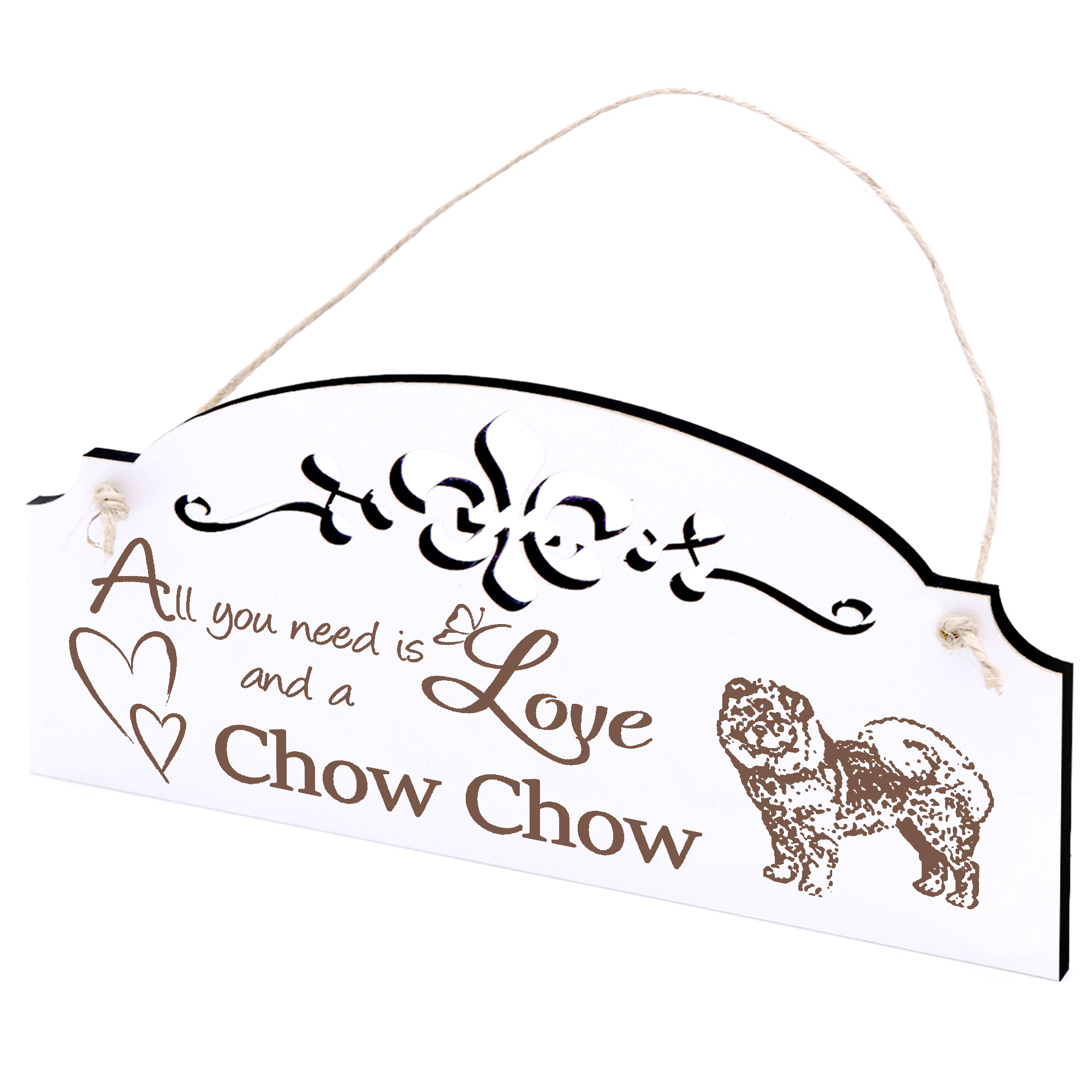 Schild Chow Chow Deko 20x10cm - All you need is Love and a Chow Chow - Holz