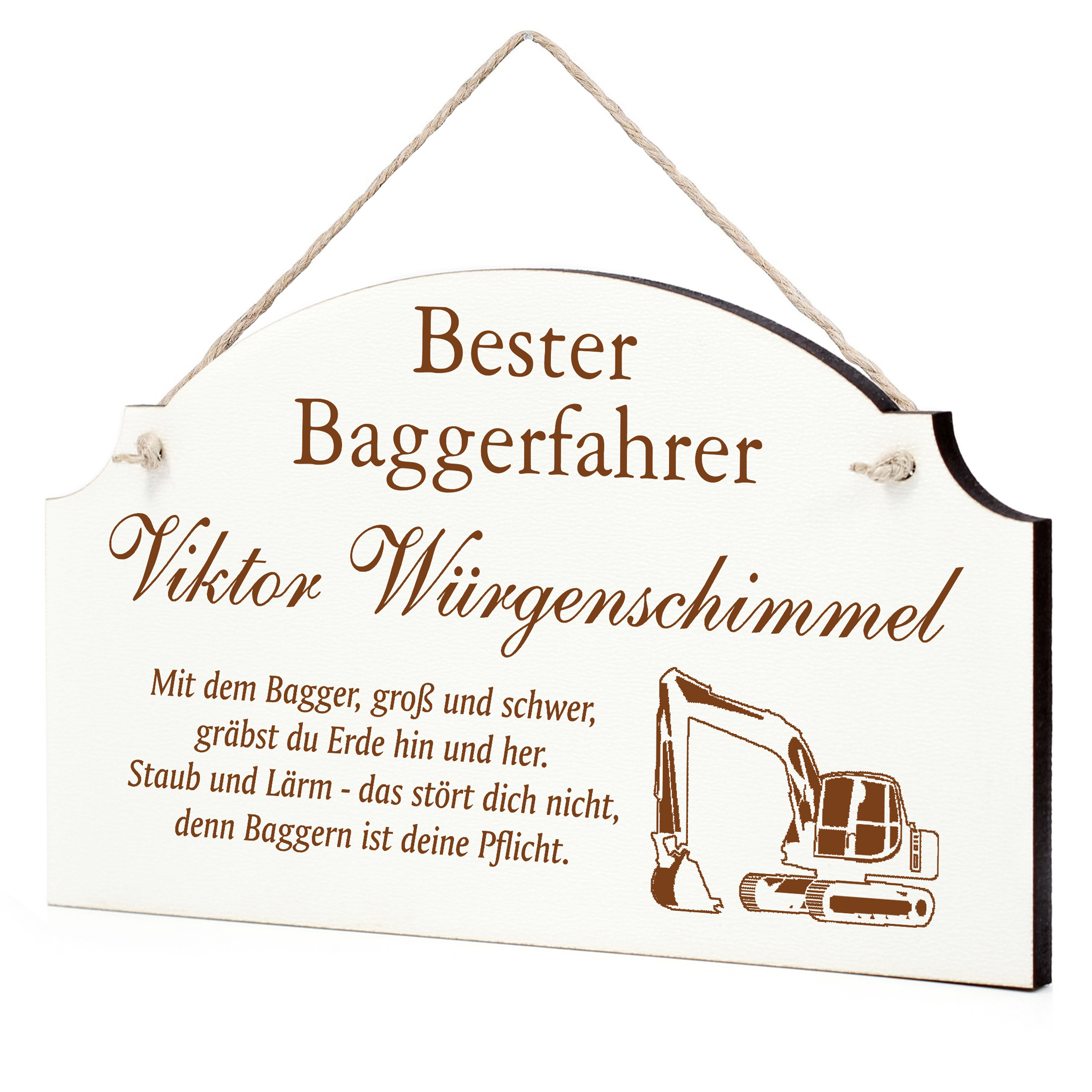 Schild Bester Baggerfahrer Beste Baggerfahrerin Geschenk - lustige Geschenke in 3 Größen