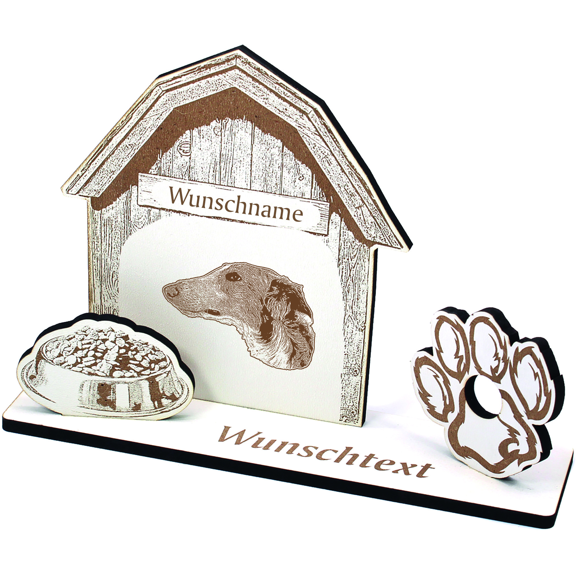 Geldgeschenk Hund Barsoi  - personalisiert 20x14cm