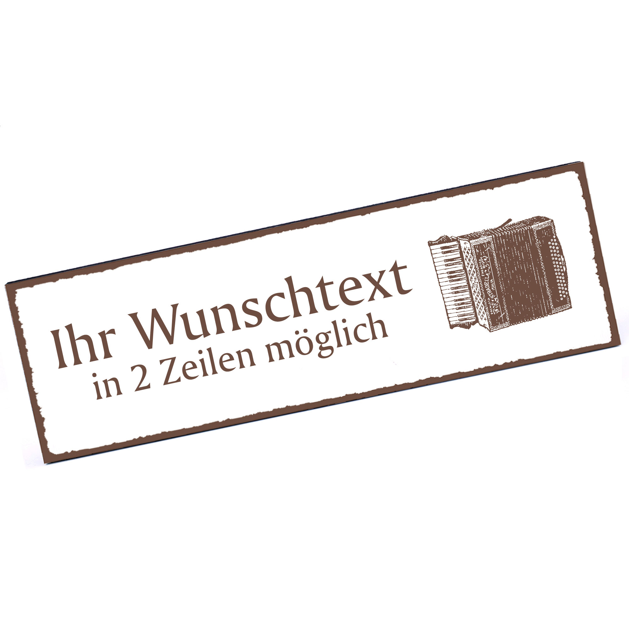 Türschild Akkordeon Ziehharmonika  Namensschild personalisiert mit Gravur - 150mm x 50mm - selbstkle