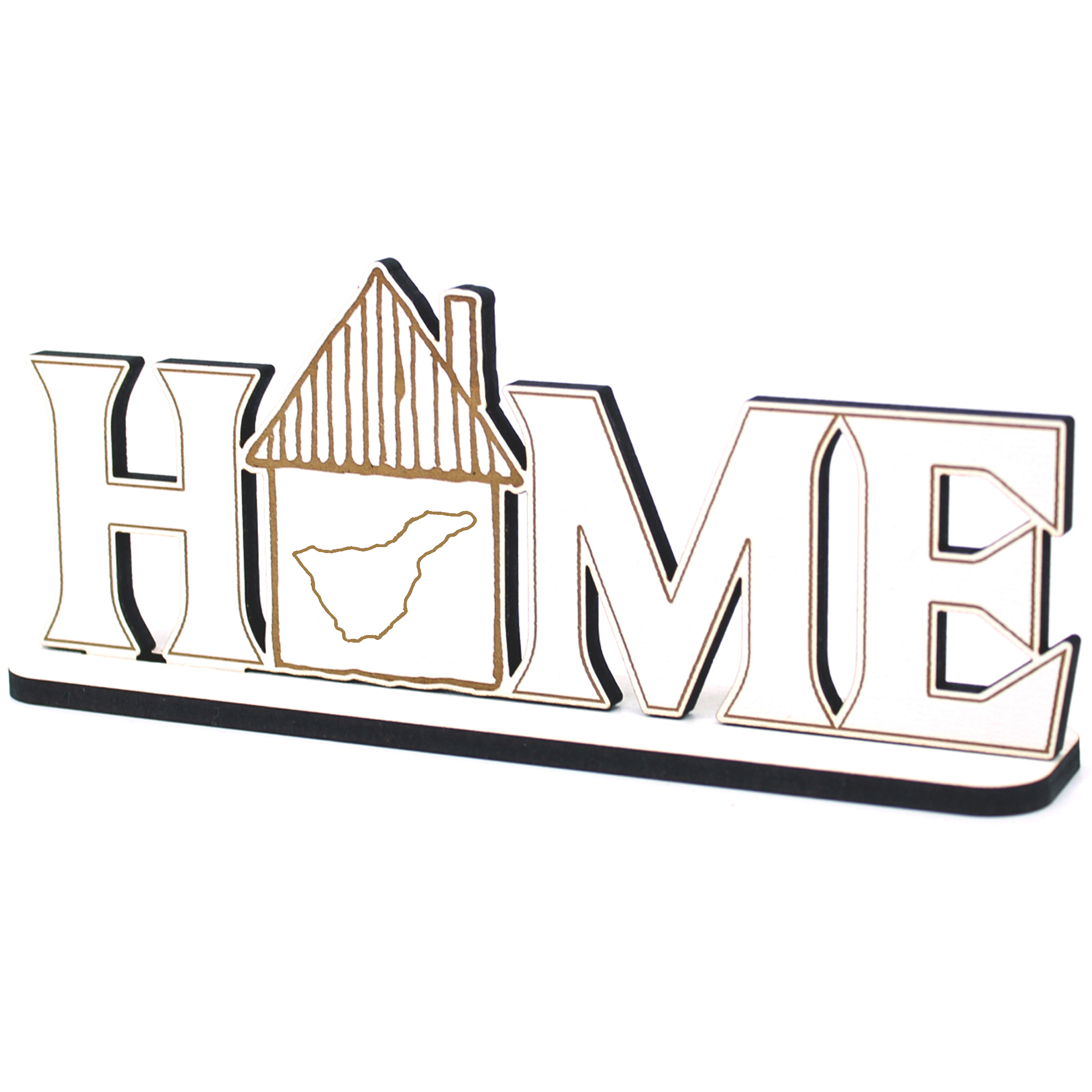 Deko Home Aufsteller Holz - Insel Teneriffa - 28x12 cm Holzdeko