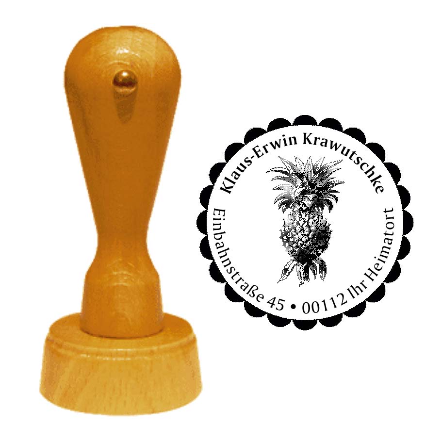 Adressenstempel « ANANAS » mit persönlichem Wunschtext