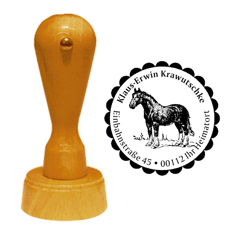 Adressenstempel « PFERD 03 » mit persönlichem Wunschtext