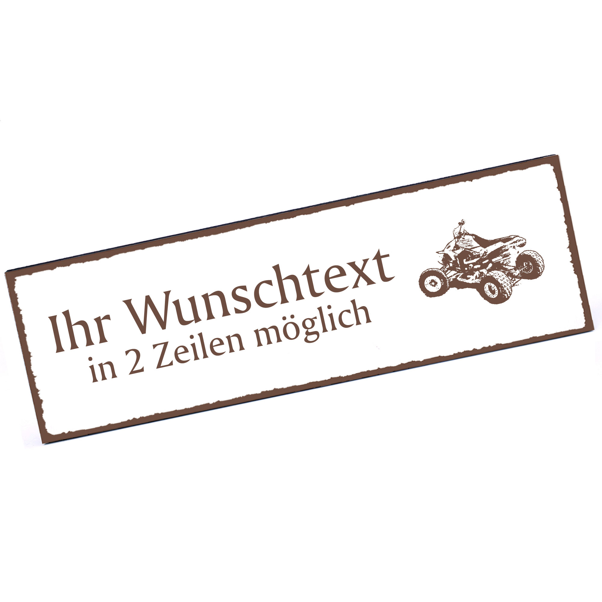 Türschild Quad  Namensschild personalisiert mit Gravur - 150mm x 50mm - selbstklebend