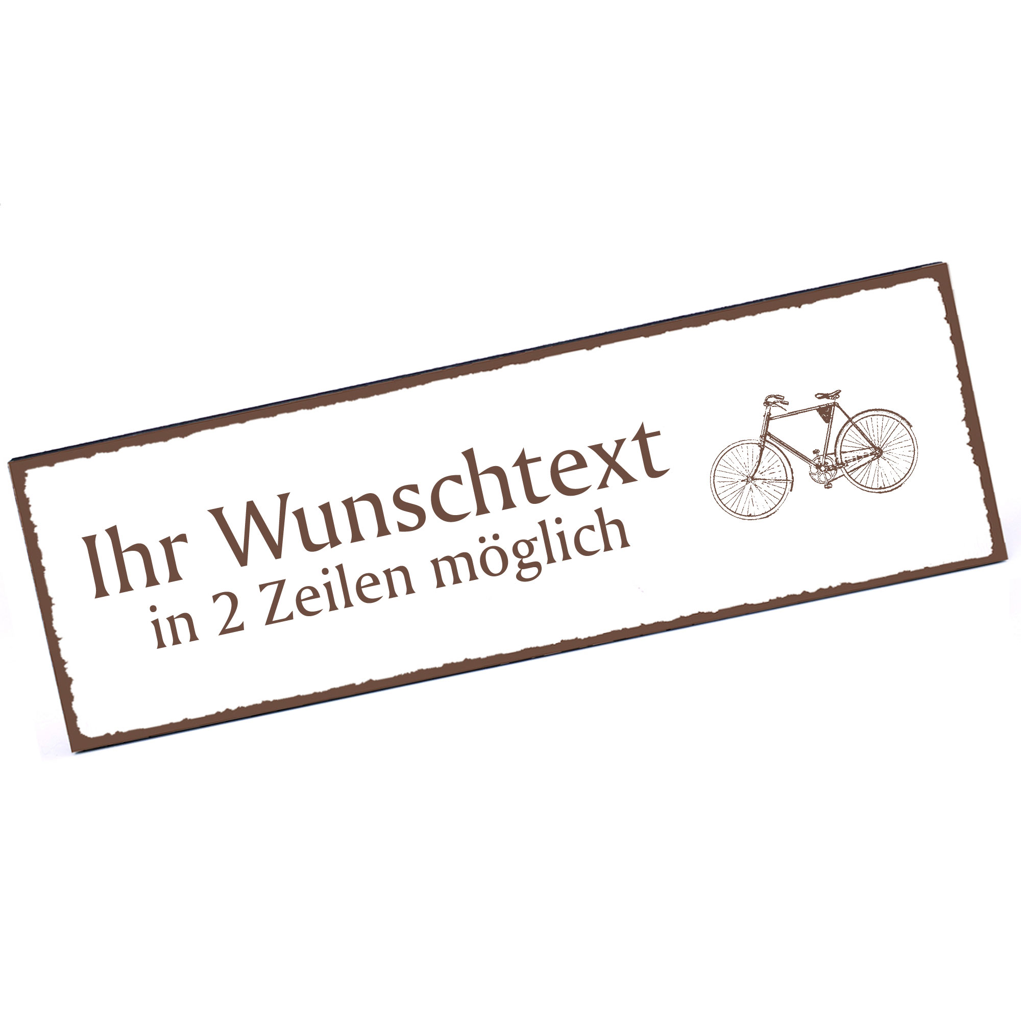 Türschild Fahrrad  Namensschild personalisiert mit Gravur - 150mm x 50mm - selbstklebend