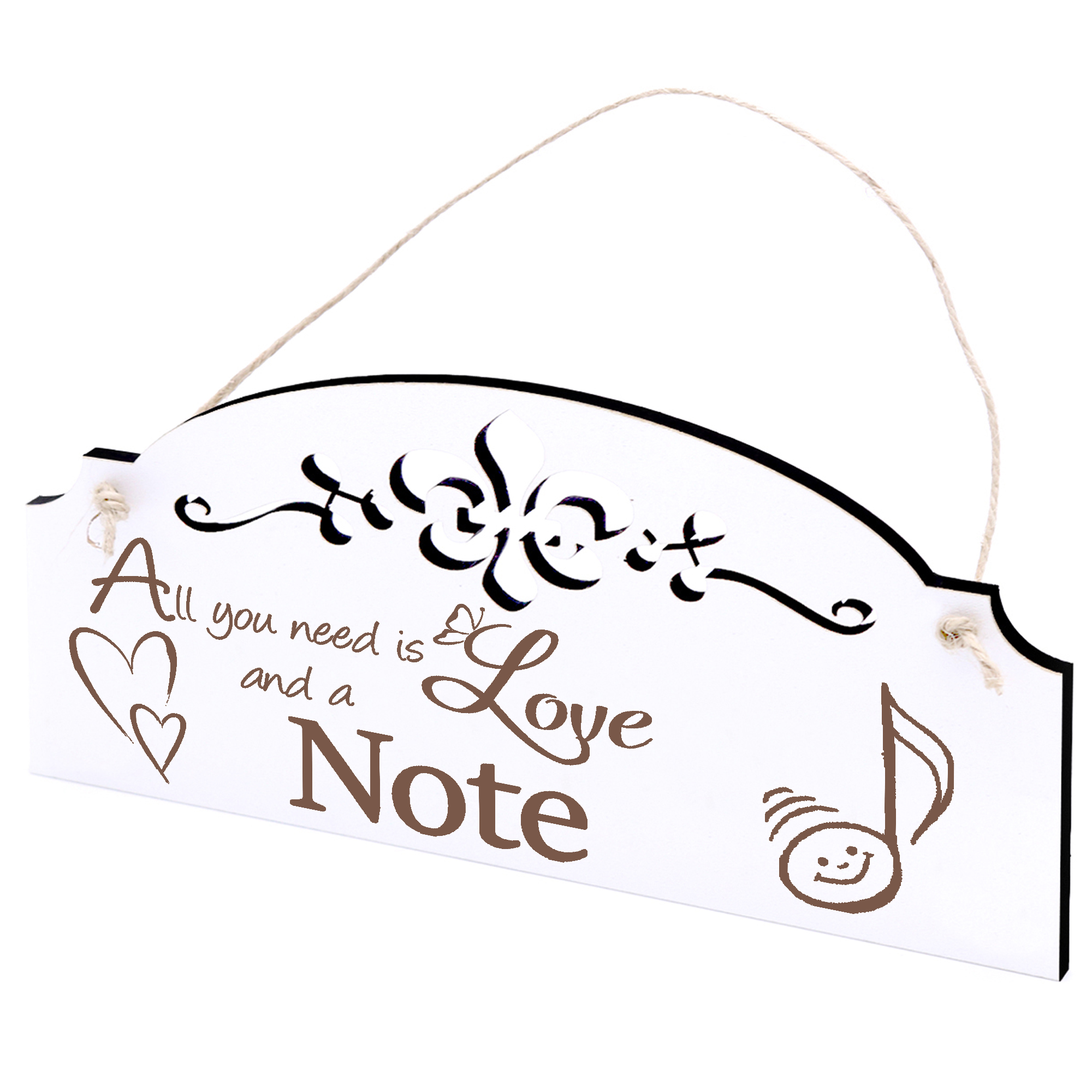 Schild Note Deko 20x10cm - All you need is Love and a Note - Holz