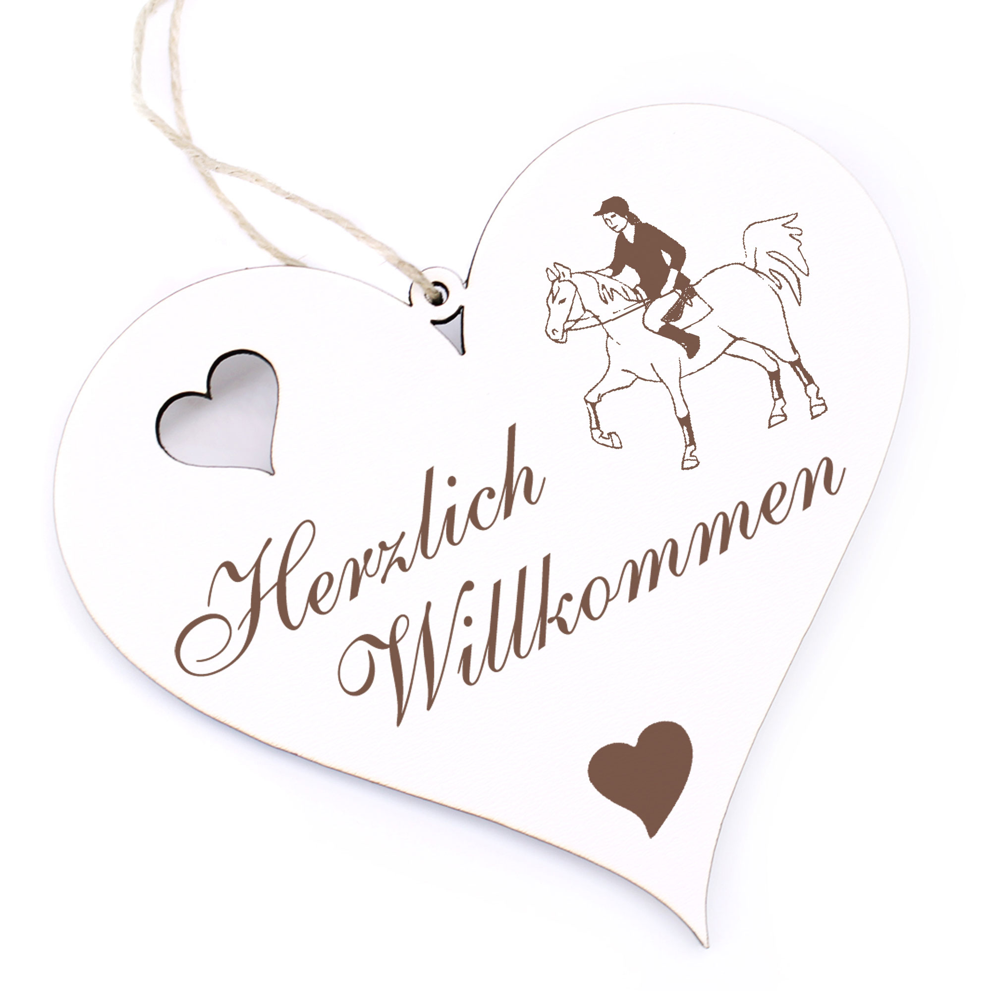 Herzlich Willkommen Schild - Trab - Deko Herz Holz