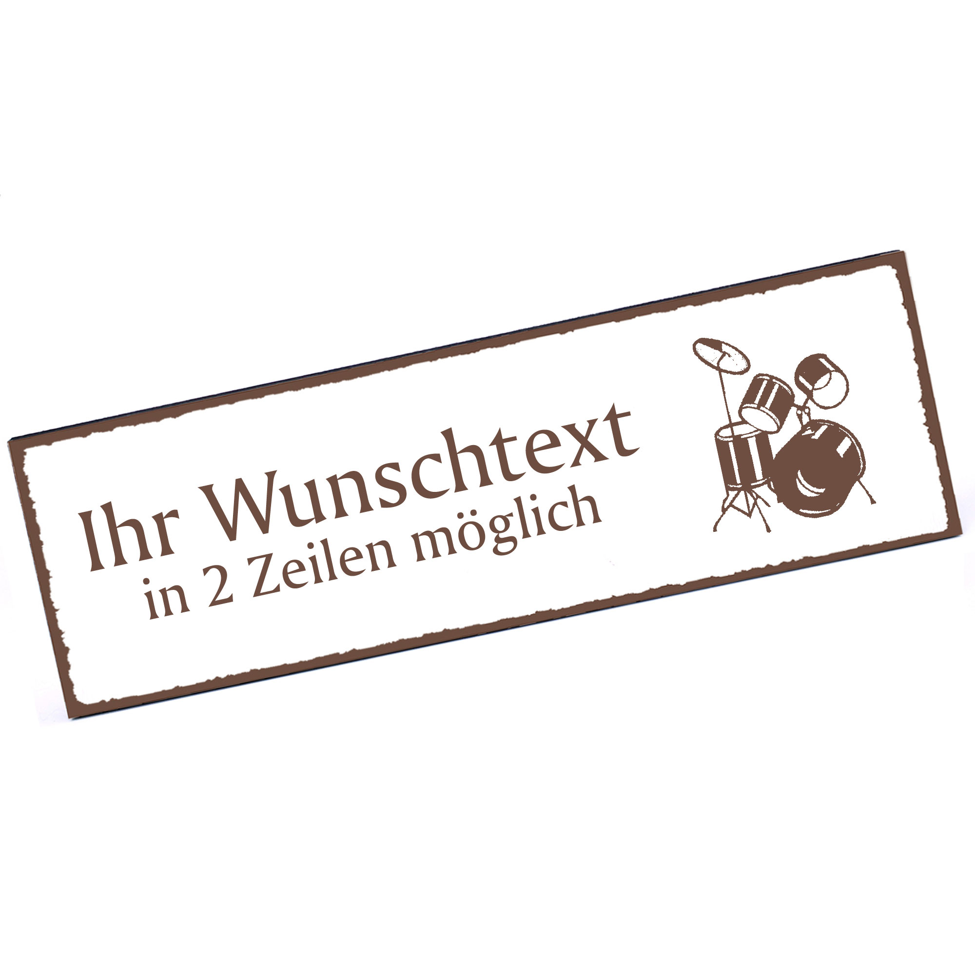 Türschild Schlagzeug  Namensschild personalisiert mit Gravur - 150mm x 50mm - selbstklebend