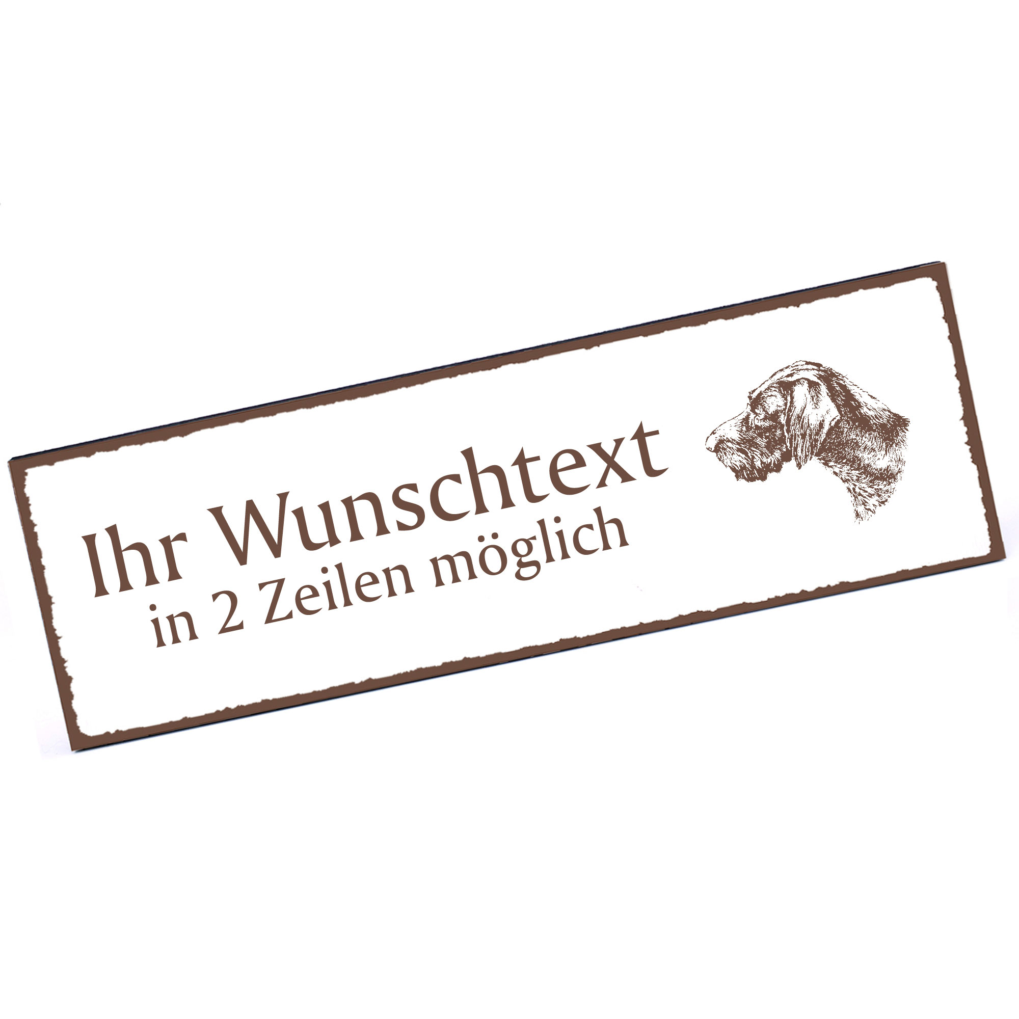 Türschild Deutsch Drahthaar  Namensschild personalisiert mit Gravur - 150mm x 50mm - selbstklebend