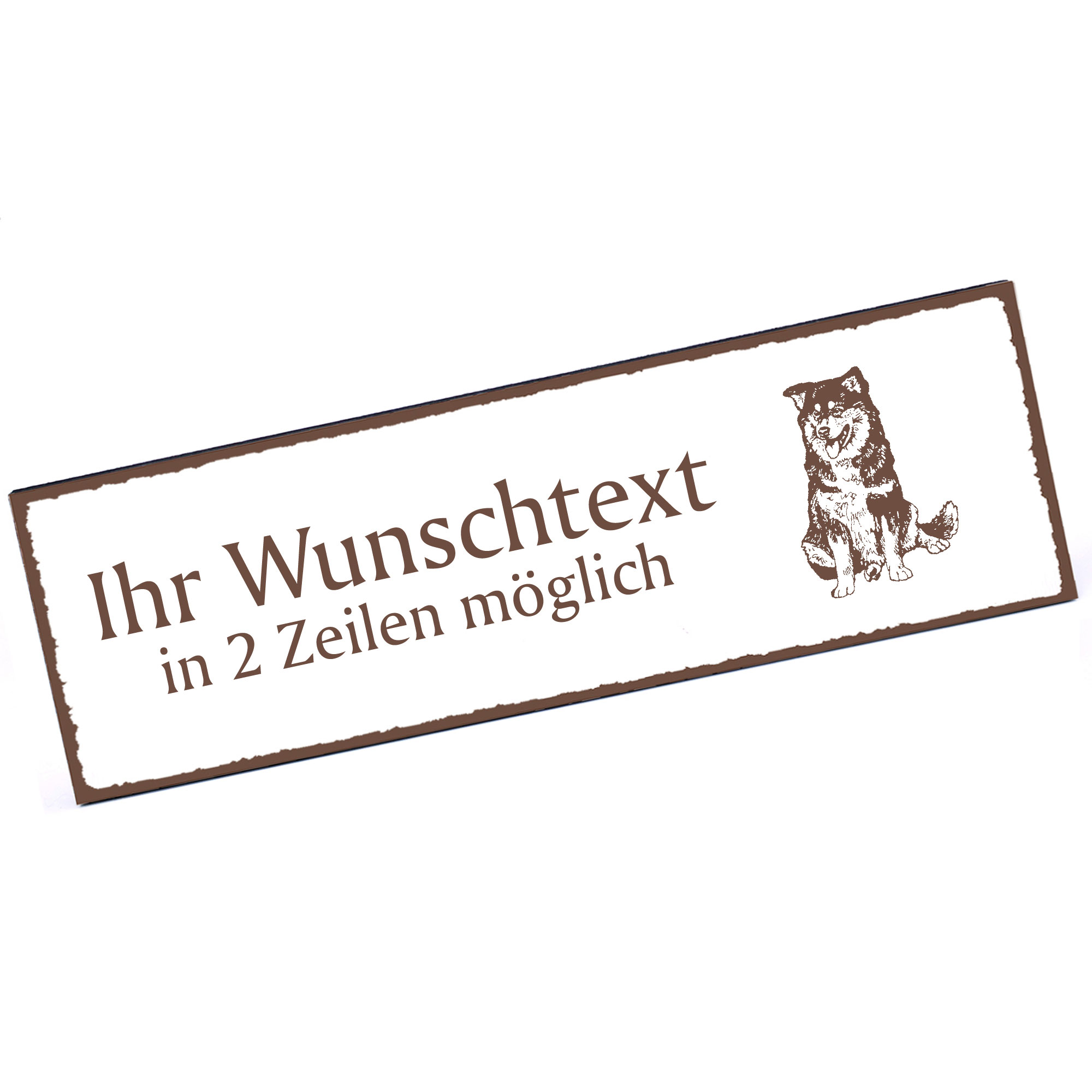 Türschild Finnischer Lapphund  Namensschild personalisiert mit Gravur - 150mm x 50mm - selbstklebend