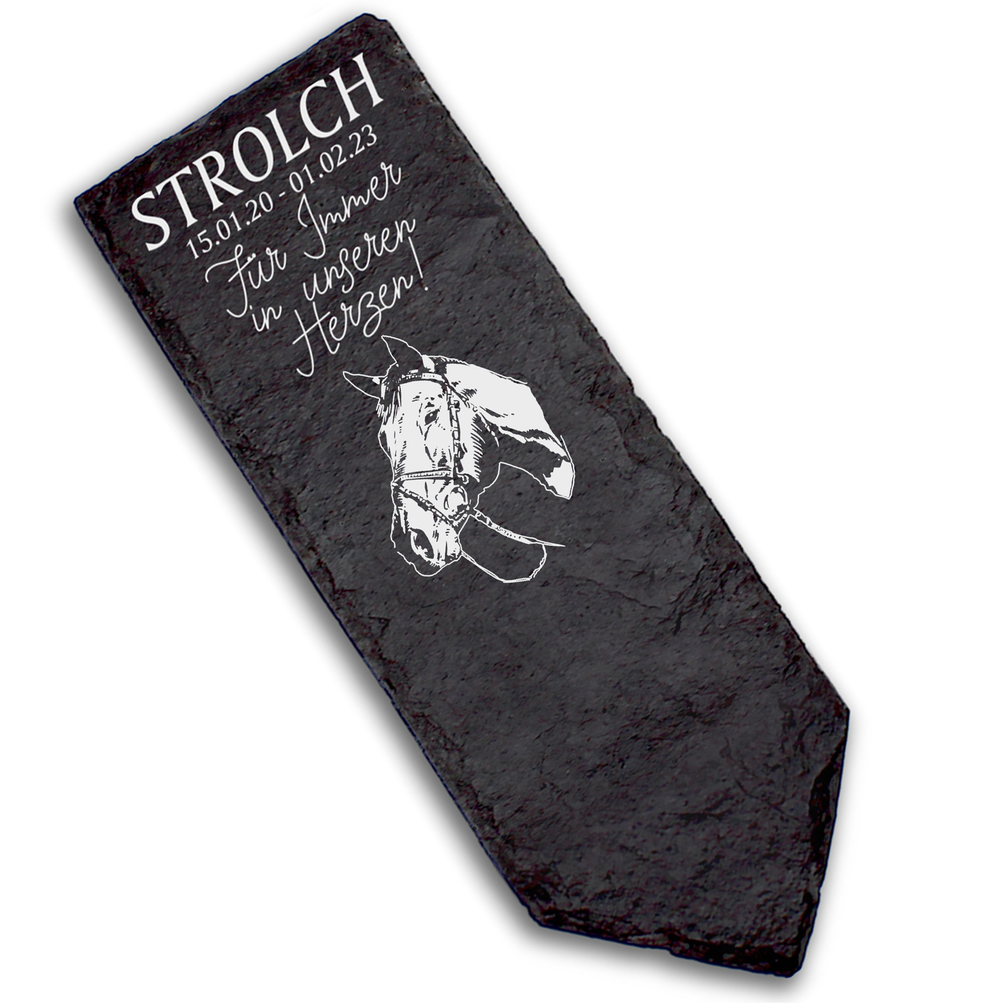 Grabstecker Grabschmuck Grabstein - American Quarter Horse Kopf - Personalisiert Grab Deko 8 x 22 cm