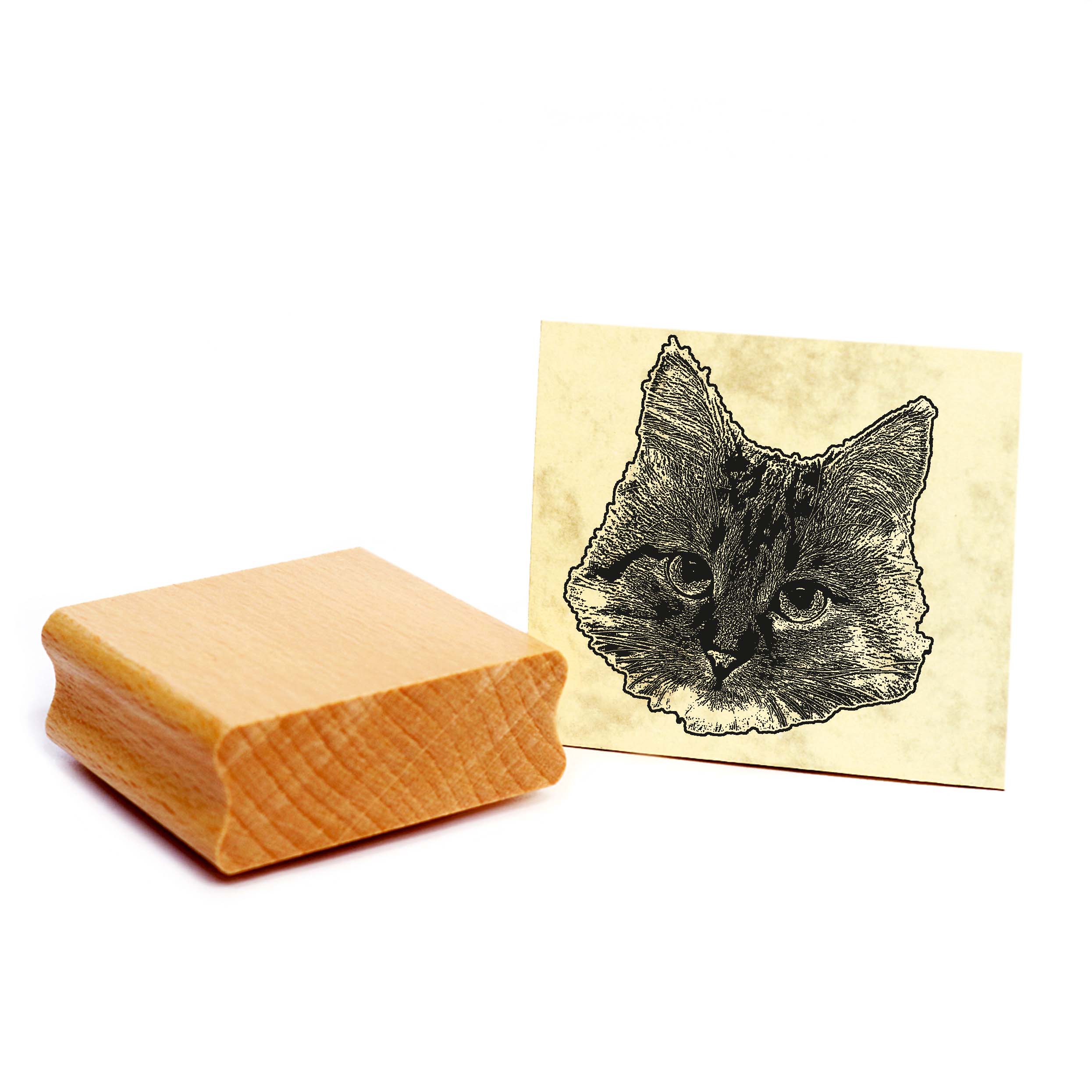 Motivstempel Deutsch Langhaar - Stempel Katze Holzstempel ca. 48 x 48 mm