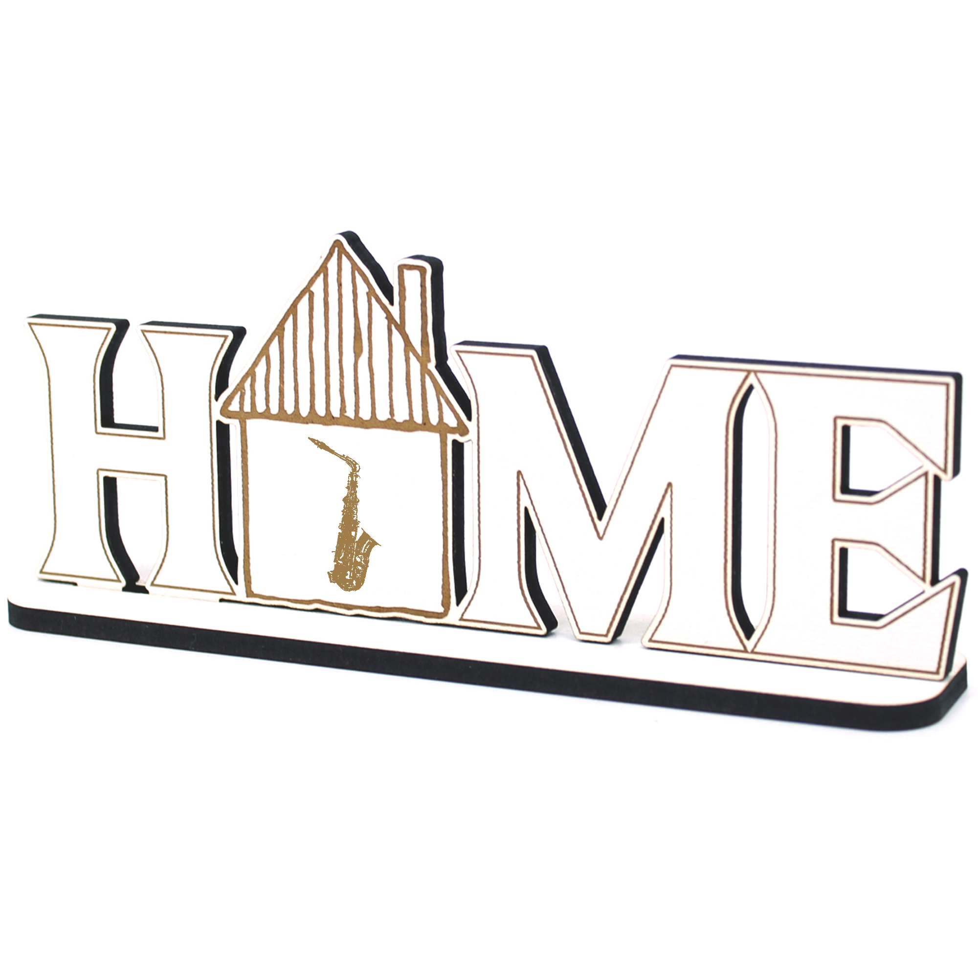 Deko Home Aufsteller Holz - Saxophon - 28x12 cm Holzdeko