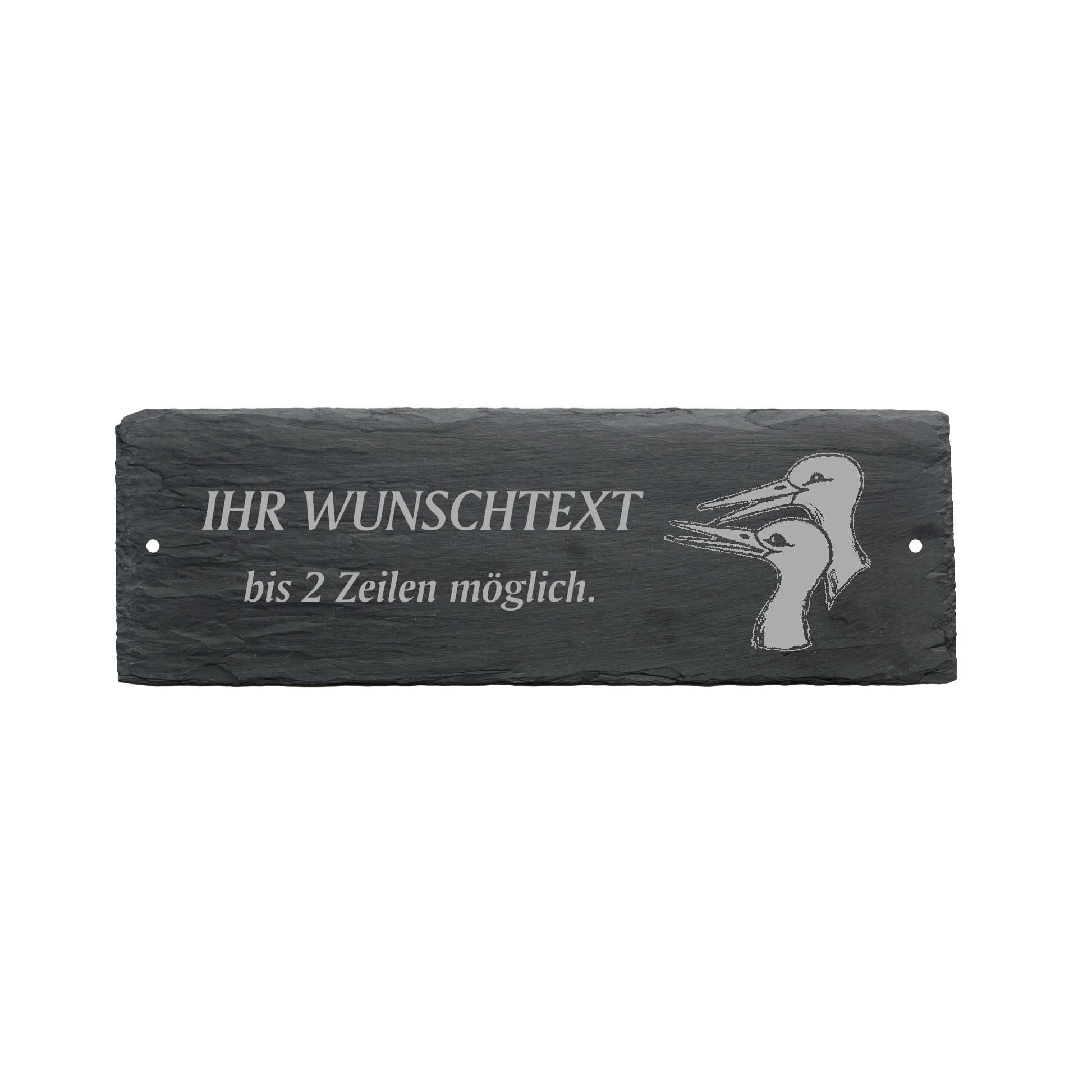 Türschild « STÖRCHE » ca. 22 x 8 cm - aus Schiefer